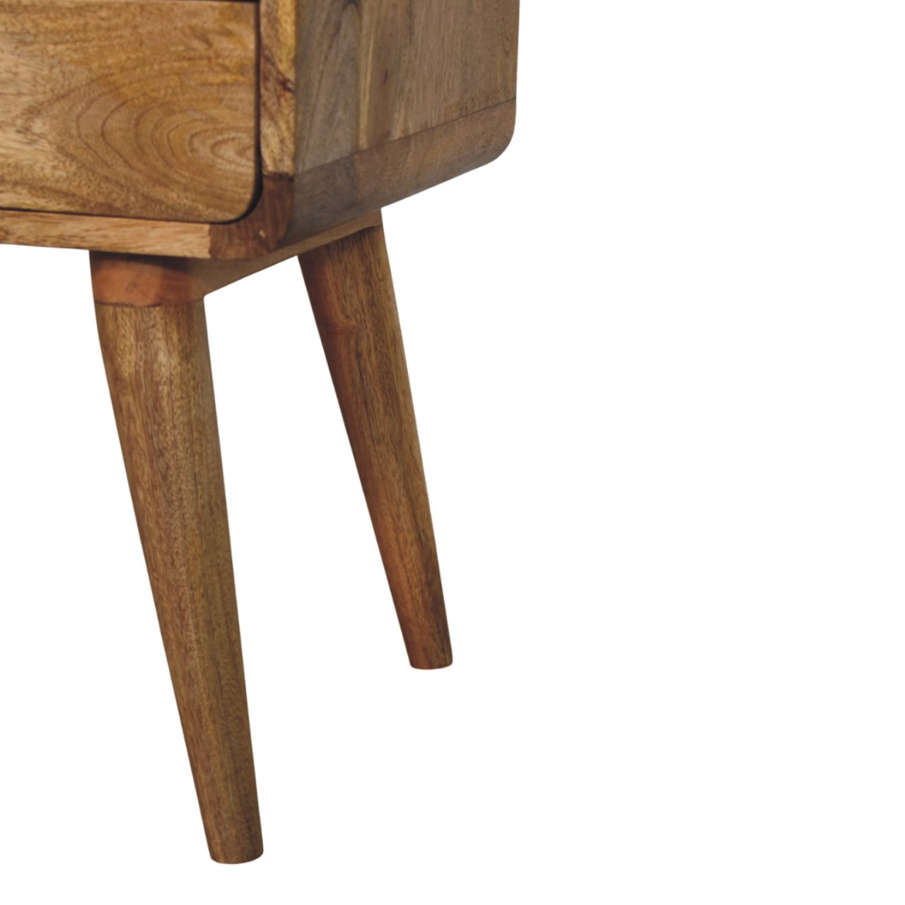 Solid Mango Wood Oak Finished 1 Drawer Newton Nightstand - Image 6