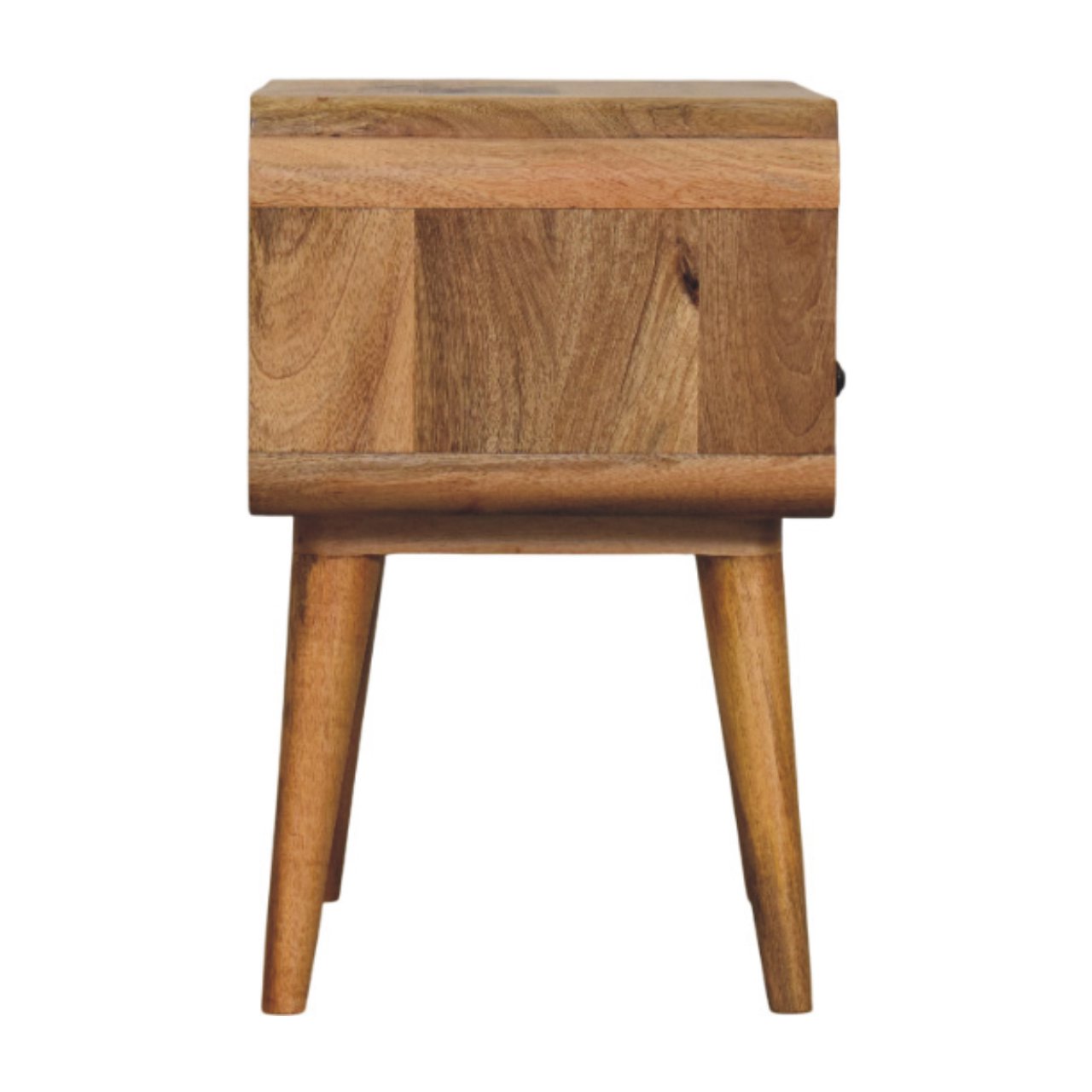 Solid Mango Wood Oak Finished 1 Drawer Newton Nightstand - Image 7