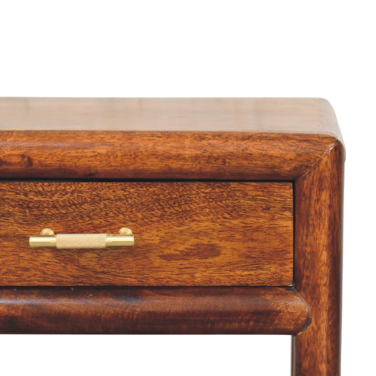 Solid Mango Wood Chestnut Finished 1 Drawer Regency Nightstand - Image 3