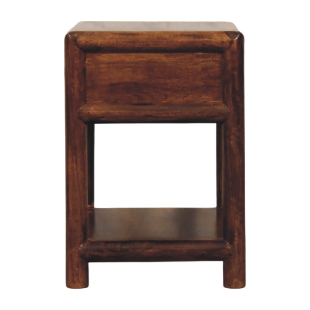 Solid Mango Wood Chestnut Finished 1 Drawer Regency Nightstand - Image 7