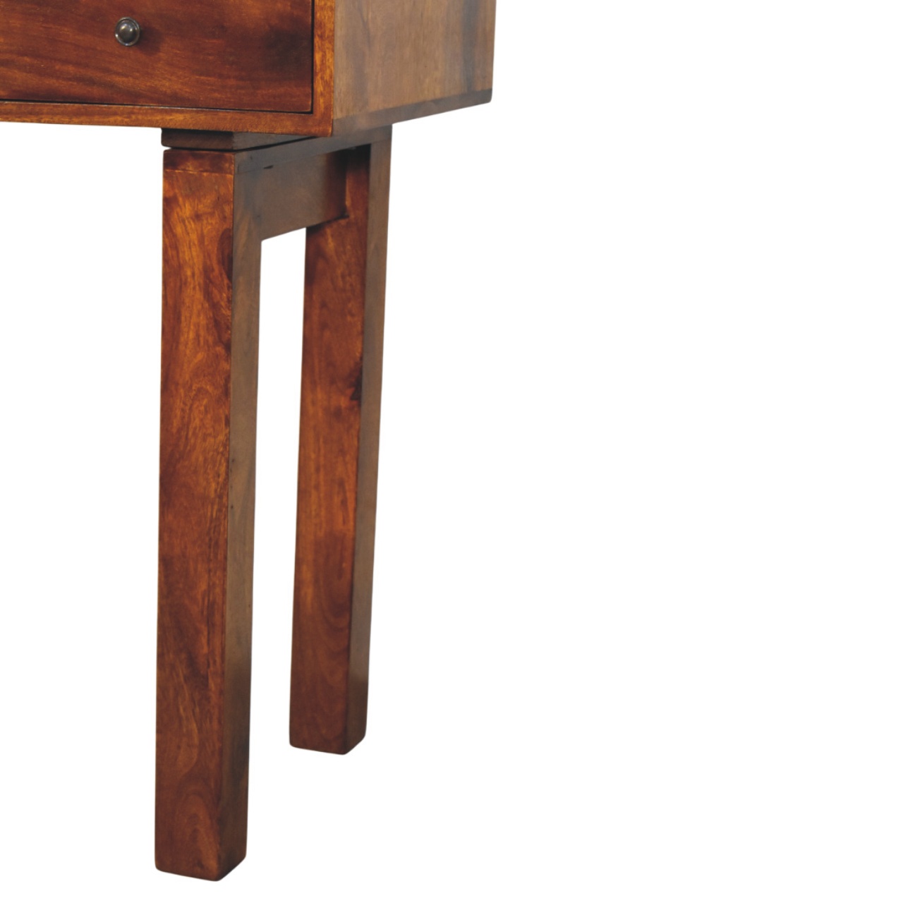 Solid Mango Wood Chestnut Finished Tula 1 Drawer Writing Desk - Image 6