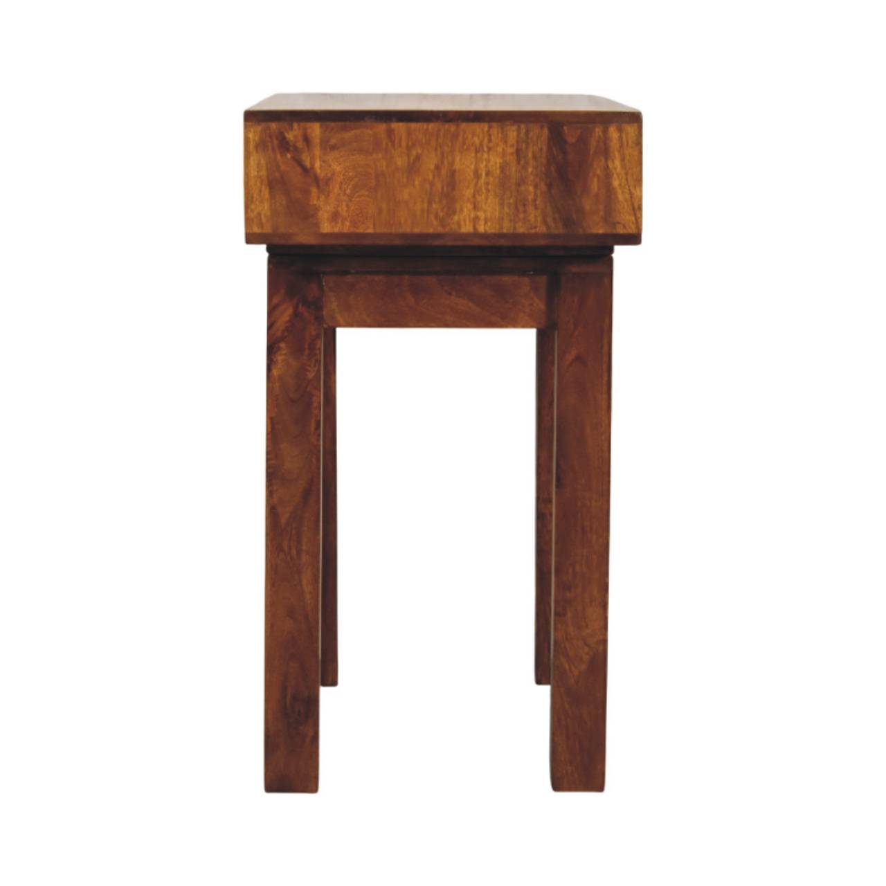 Solid Mango Wood Chestnut Finished Tula 1 Drawer Writing Desk - Image 7
