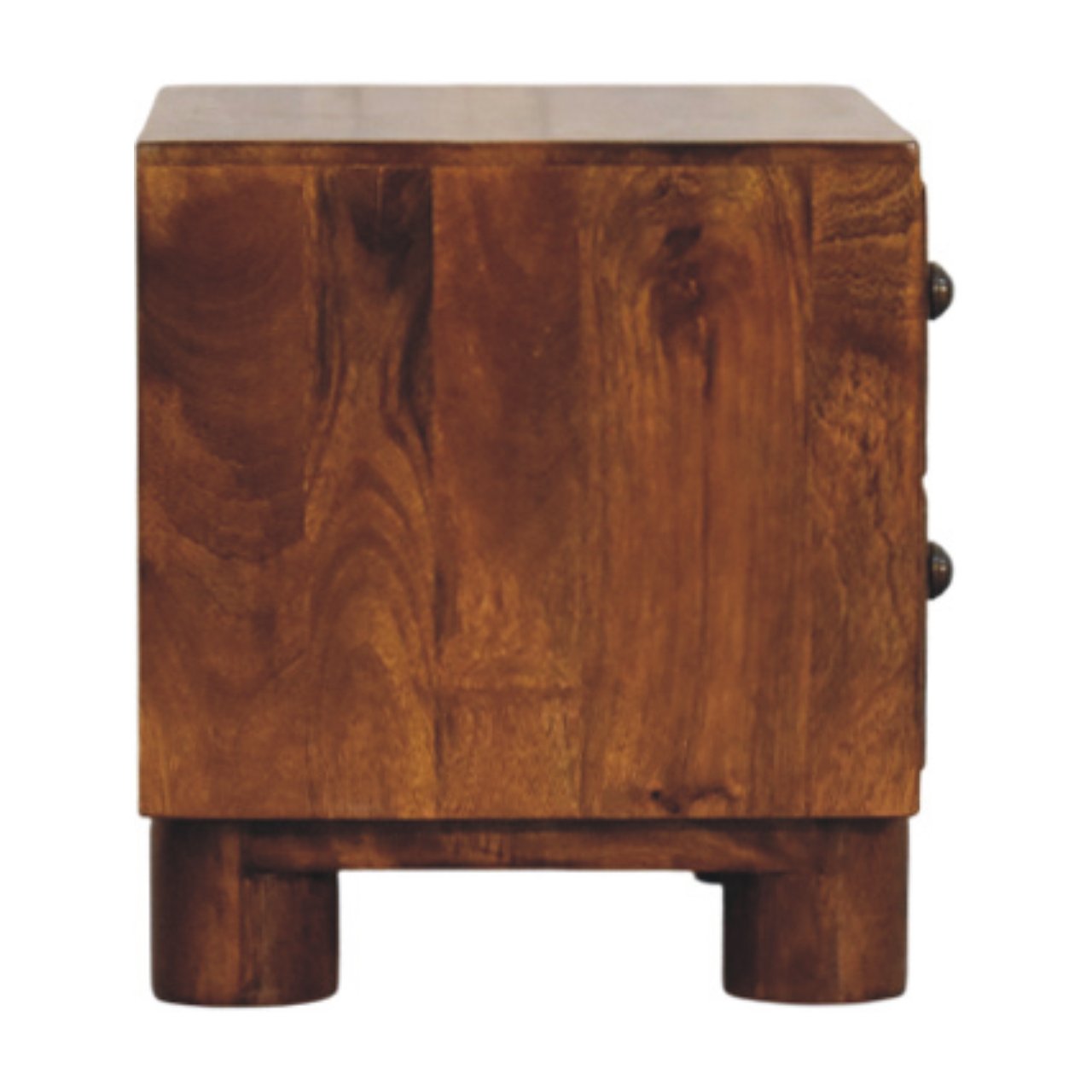 Solid Mango Wood Chestnut Finished 2 Drawer Tula Nightstand - Image 6