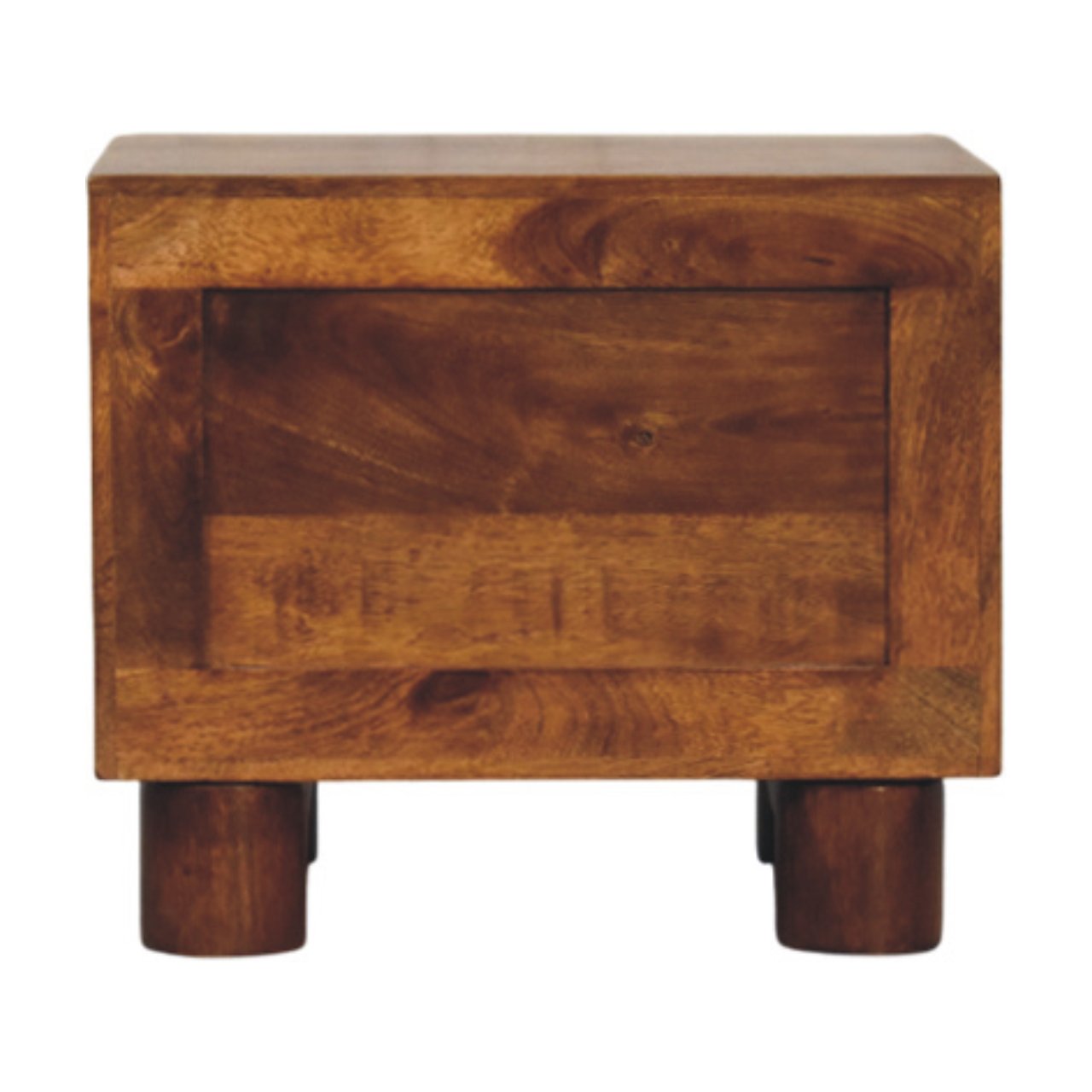 Solid Mango Wood Chestnut Finished 2 Drawer Tula Nightstand - Image 7