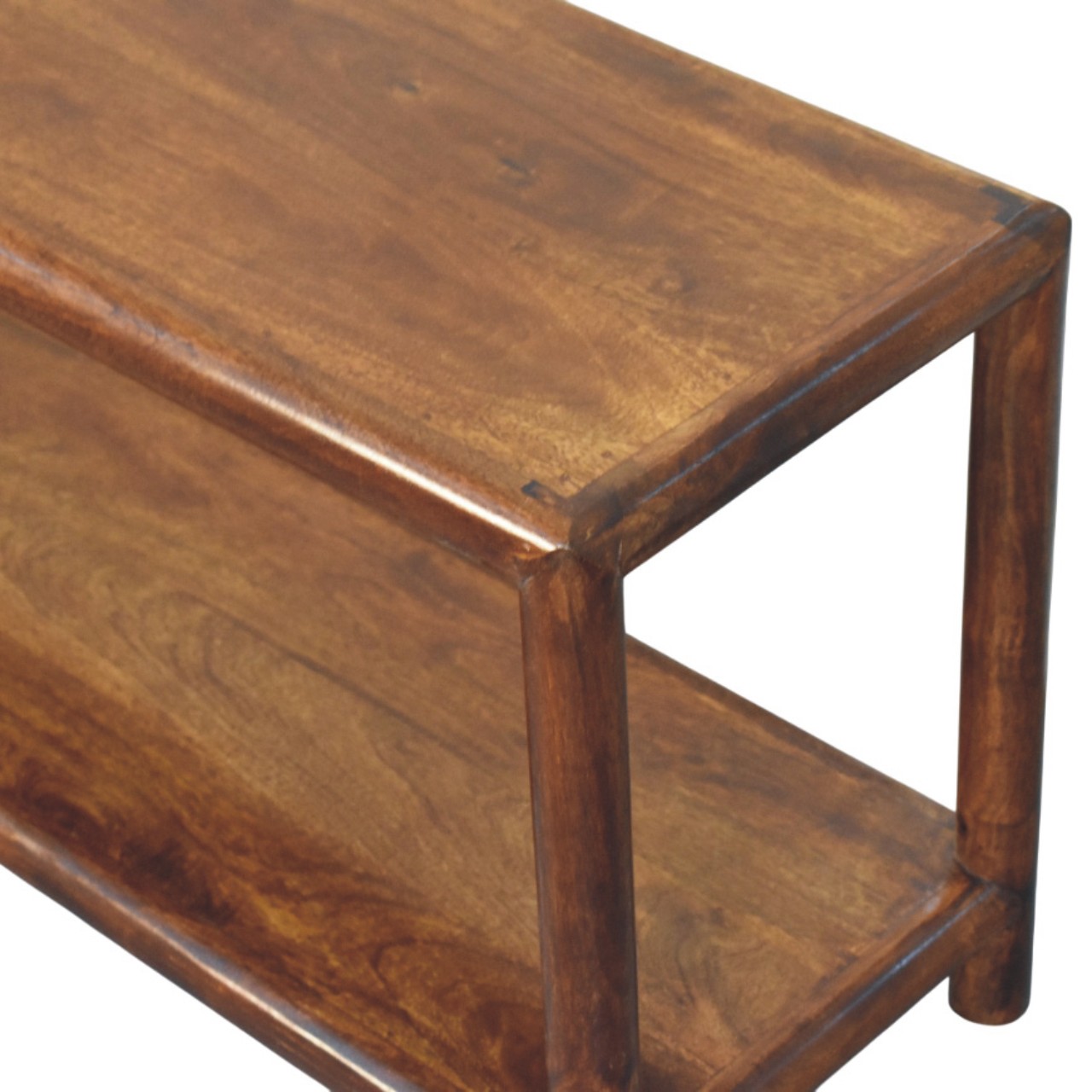 Solid Mango Wood Chestnut Finished Regency Bench - Image 5