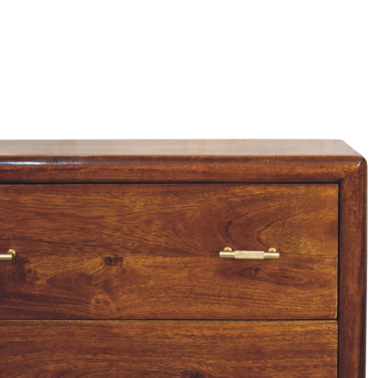 Solid Mango Wood Chestnut Finished Regency 3 Drawer Chest - Image 3