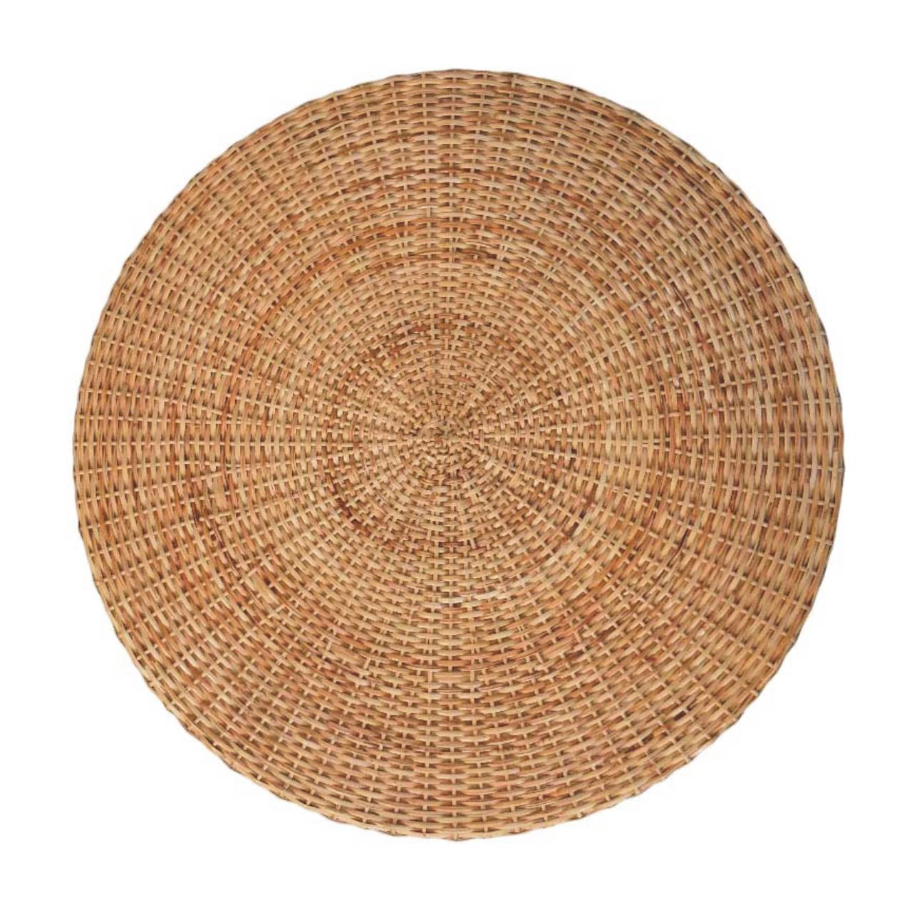 Solid Mango Wood Oak Finished Regency Round Woven Coffee Table - Image 5