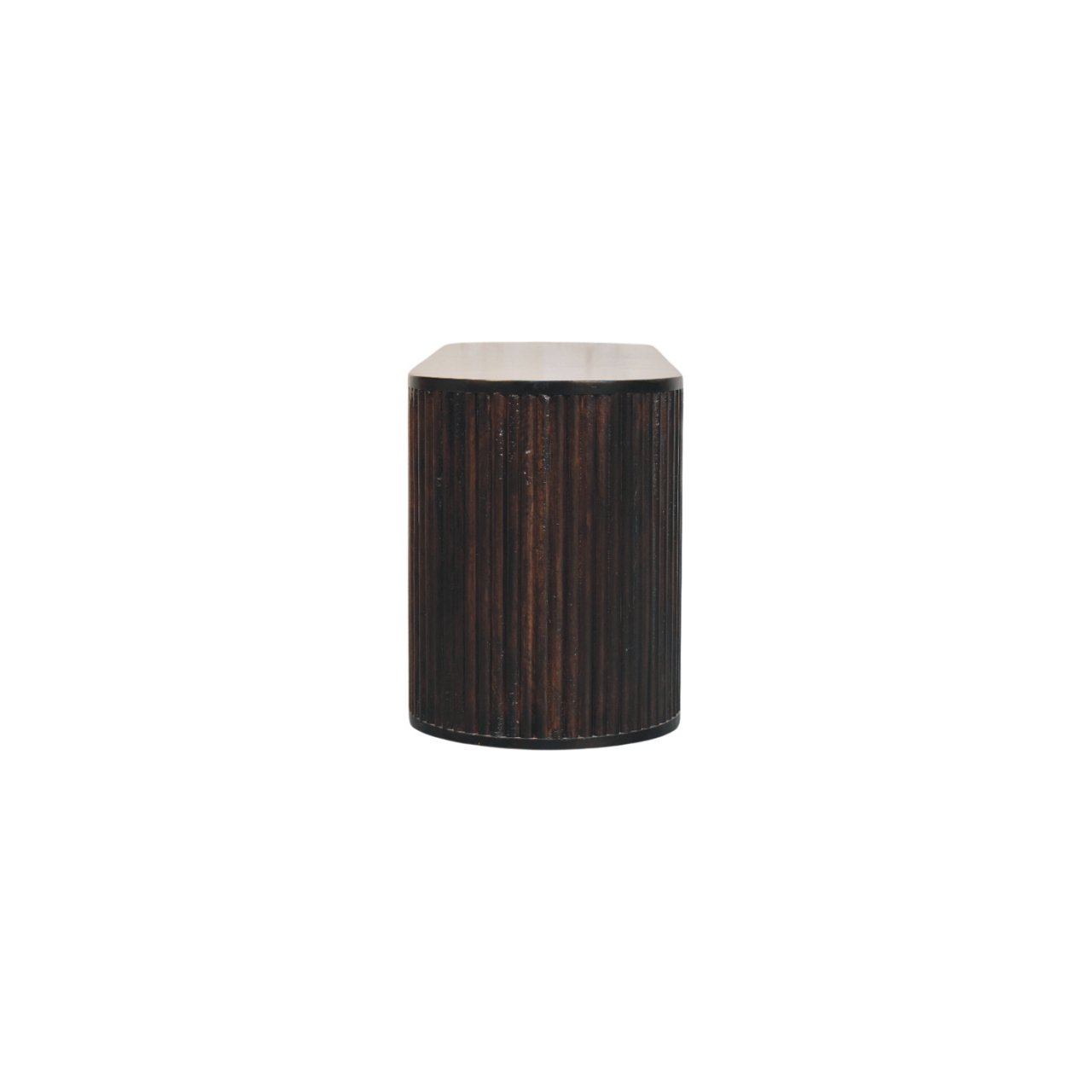 Solid Mango Wood Velvet Mocha Finished Fluted Bench - Image 8