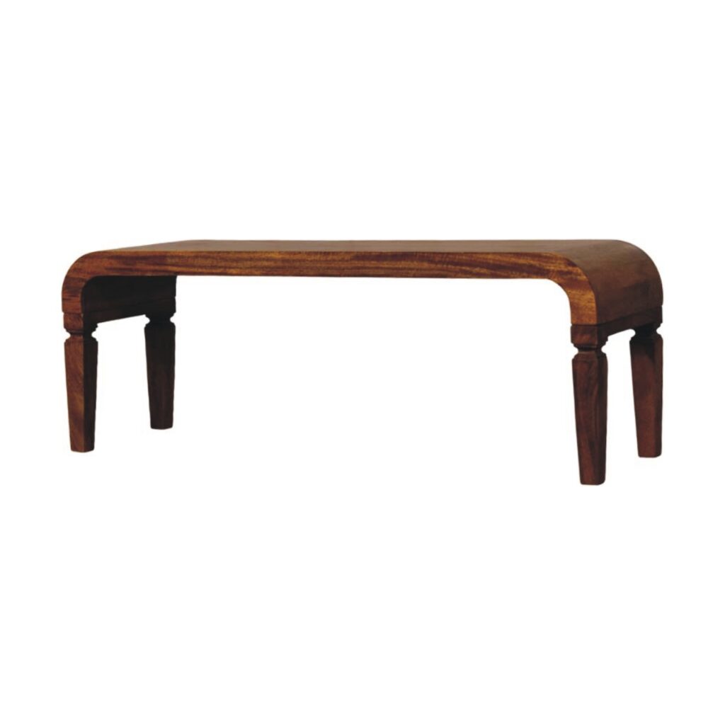 Solid Mango Wood Warm Amber Oak Finished Arcus Coffee Table