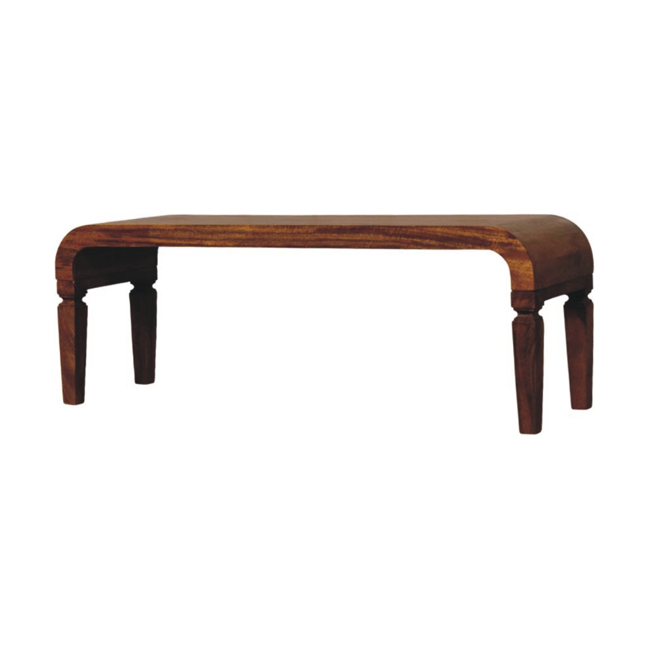 Solid Mango Wood Warm Amber Oak Finished Arcus Coffee Table