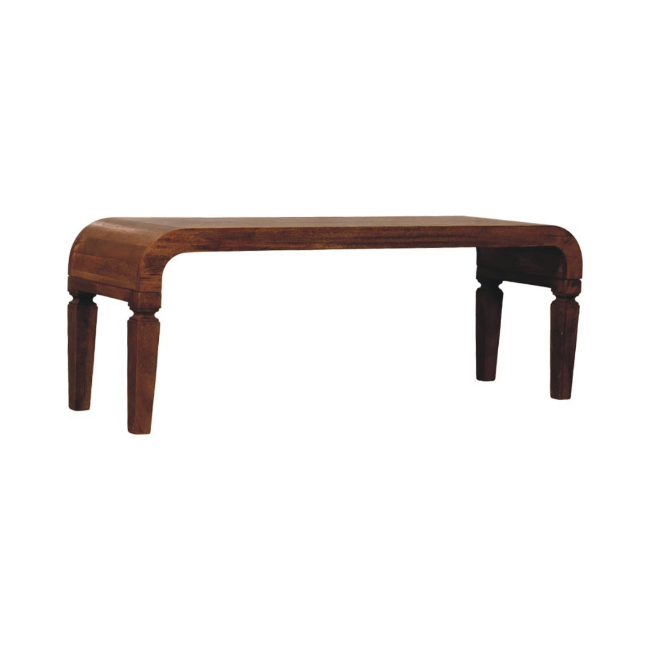 Solid Mango Wood Warm Amber Oak Finished Arcus Coffee Table - Image 2