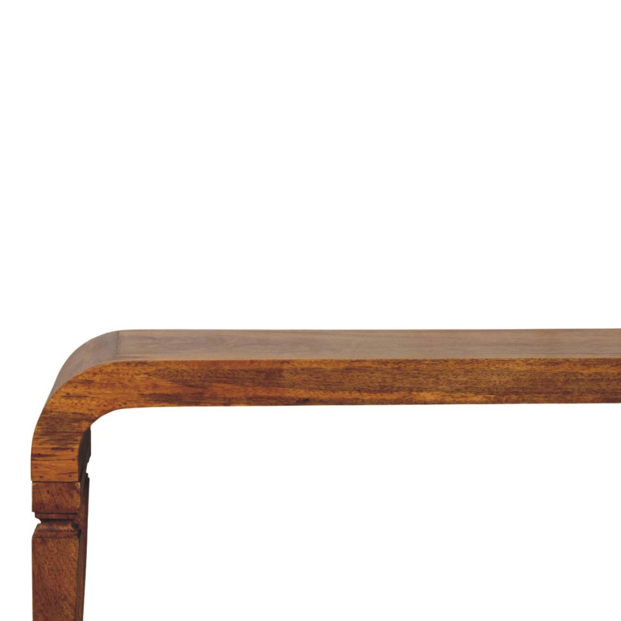 Solid Mango Wood Warm Amber Oak Finished Arcus Coffee Table - Image 3