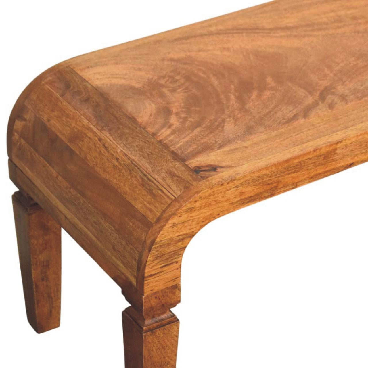 Solid Mango Wood Warm Amber Oak Finished Arcus Coffee Table - Image 4