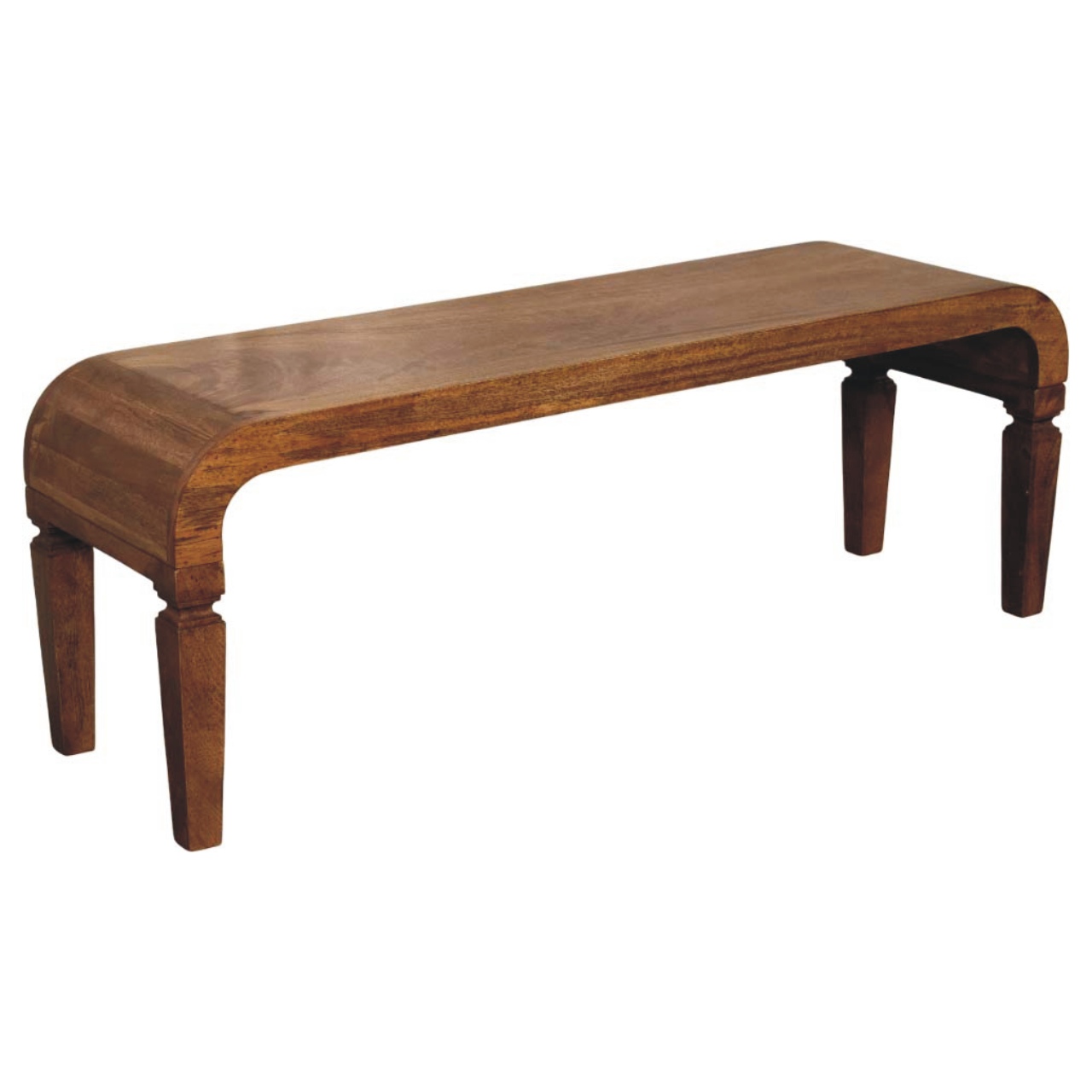 Solid Mango Wood Warm Amber Oak Finished Arcus Coffee Table - Image 5