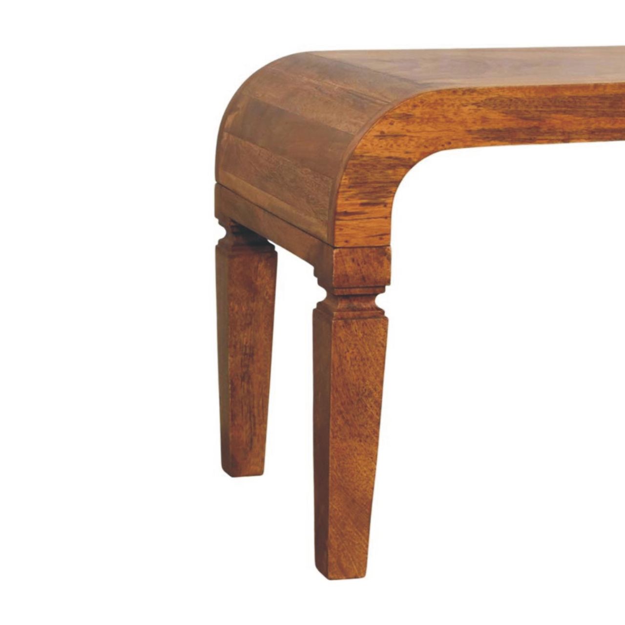 Solid Mango Wood Warm Amber Oak Finished Arcus Coffee Table - Image 6