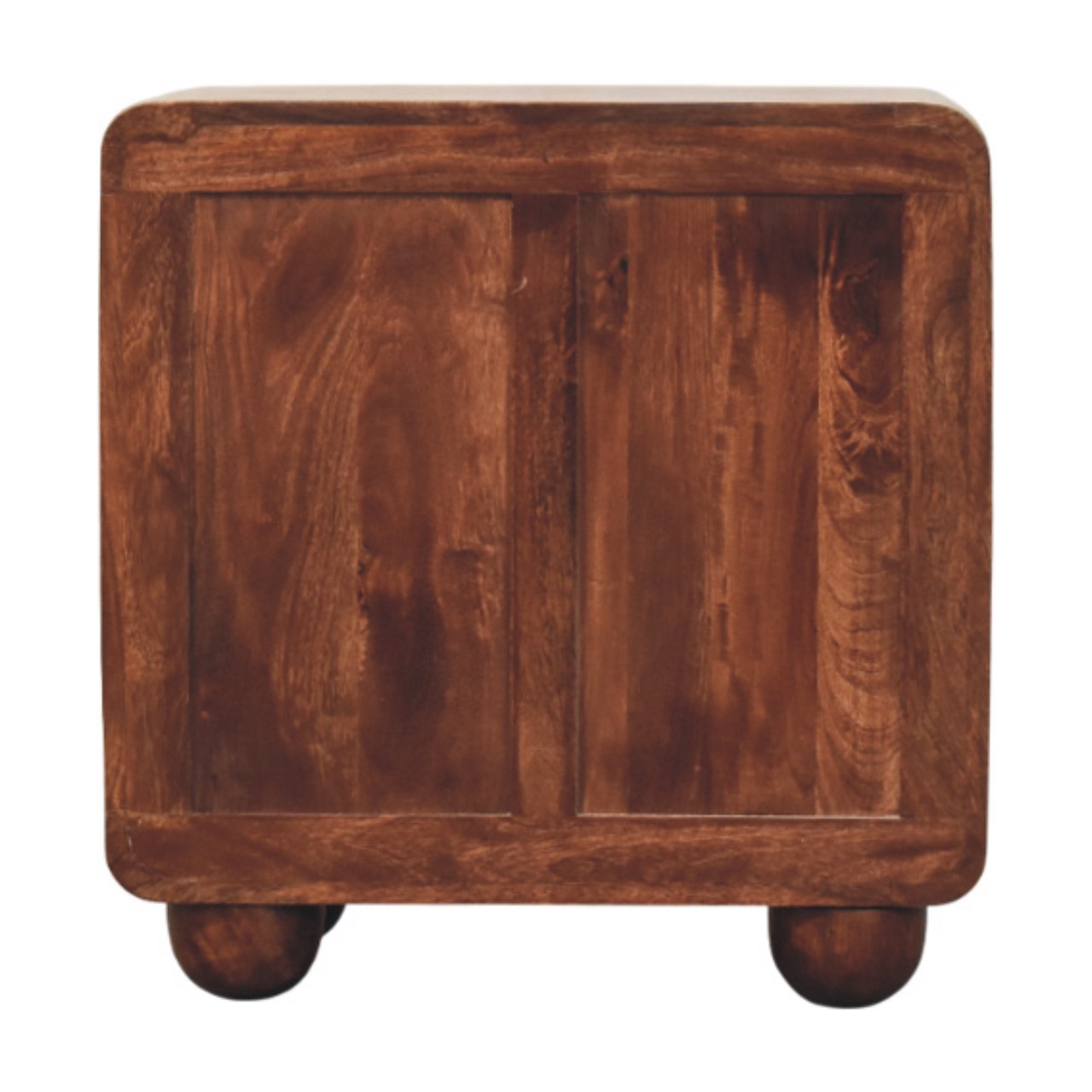 Solid Mango Wood Wine Wood Finished 3-Drawer Rounded Chest - Image 7