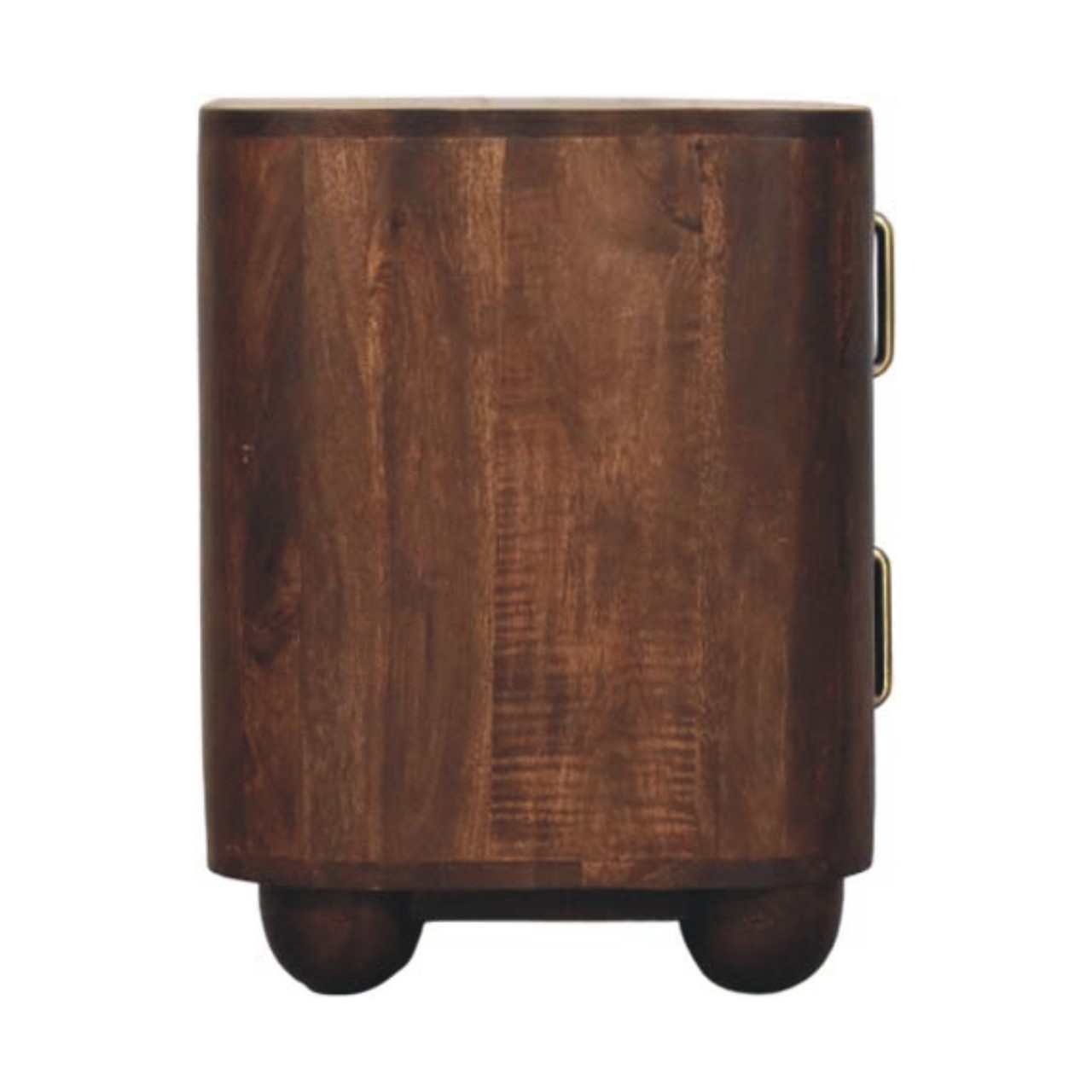 Solid Mango Wood California Walnut 2 Drawer Marlowe Fluted Nightstand - Image 7