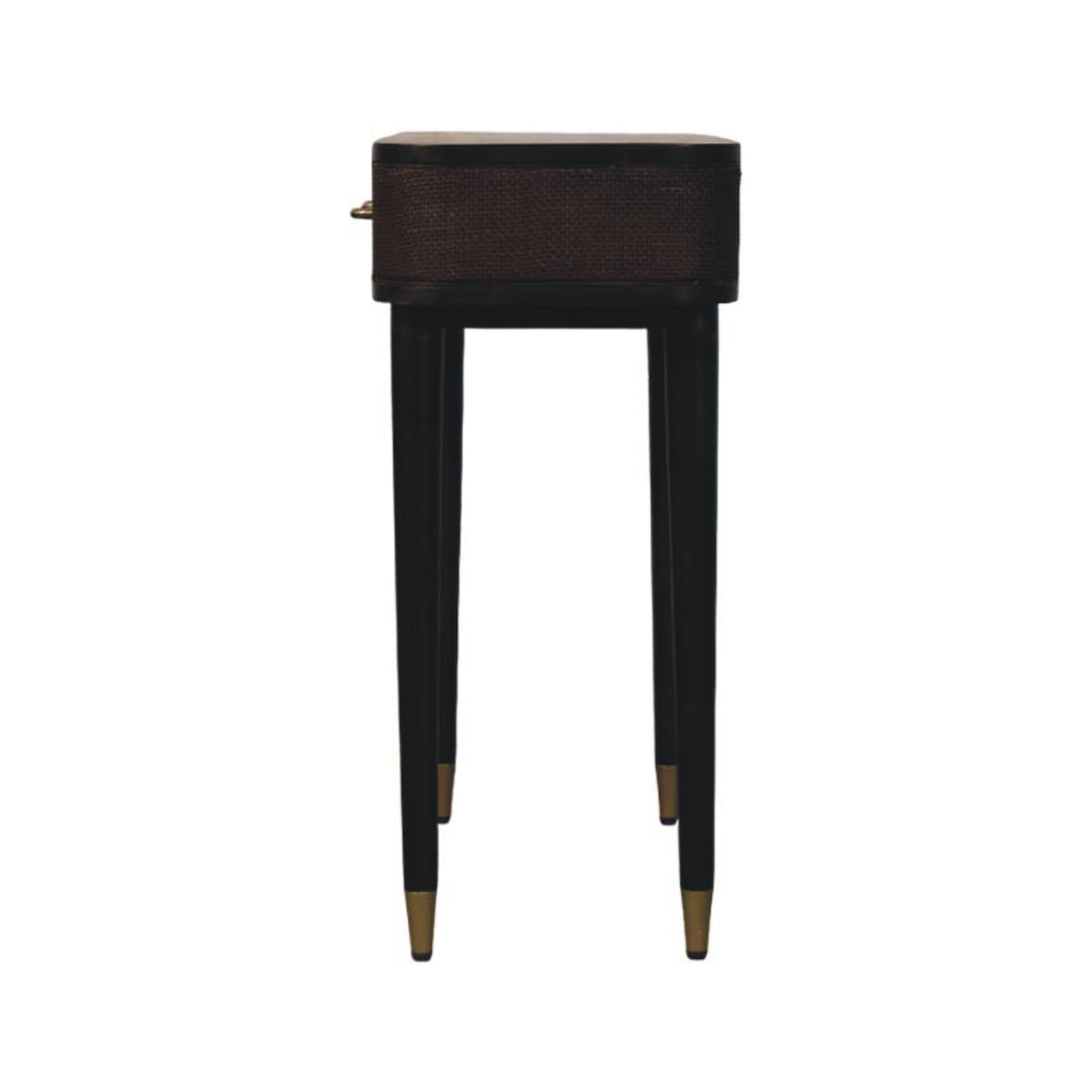 Solid Mango Wood Velvet Mocha 2 Drawer Belmont Console Table - Image 6