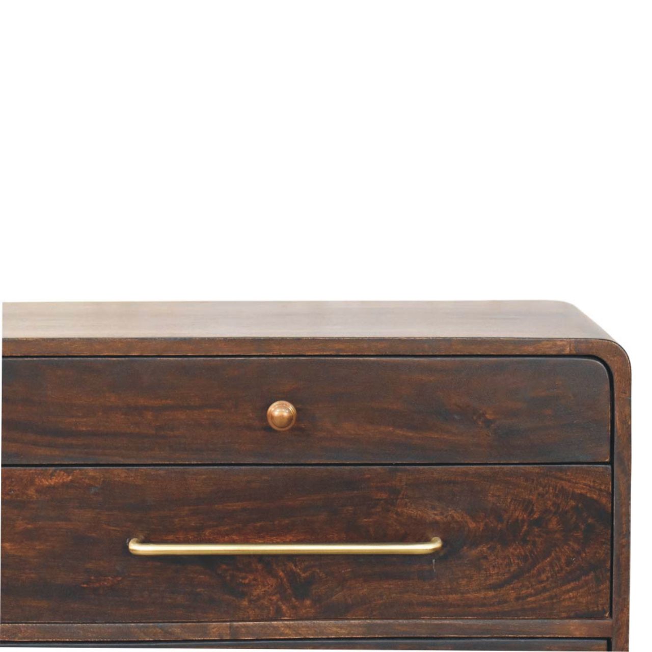 Solid Mango Wood Velvet Mocha Finished 6 Drawer Valenza Chest - Image 3