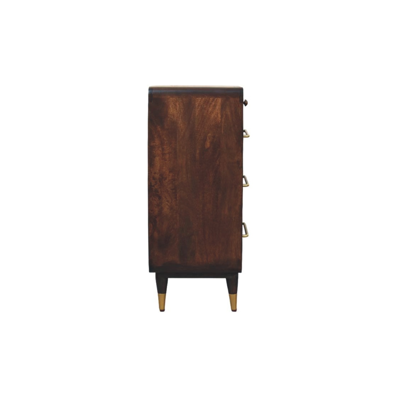 Solid Mango Wood Velvet Mocha Finished 6 Drawer Valenza Chest - Image 7