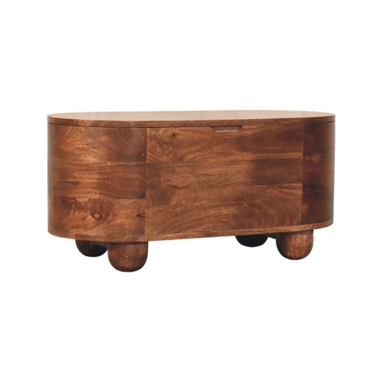 Solid Mango Wood Roasted Finished Almond Curva Storage Trunk - Image 2
