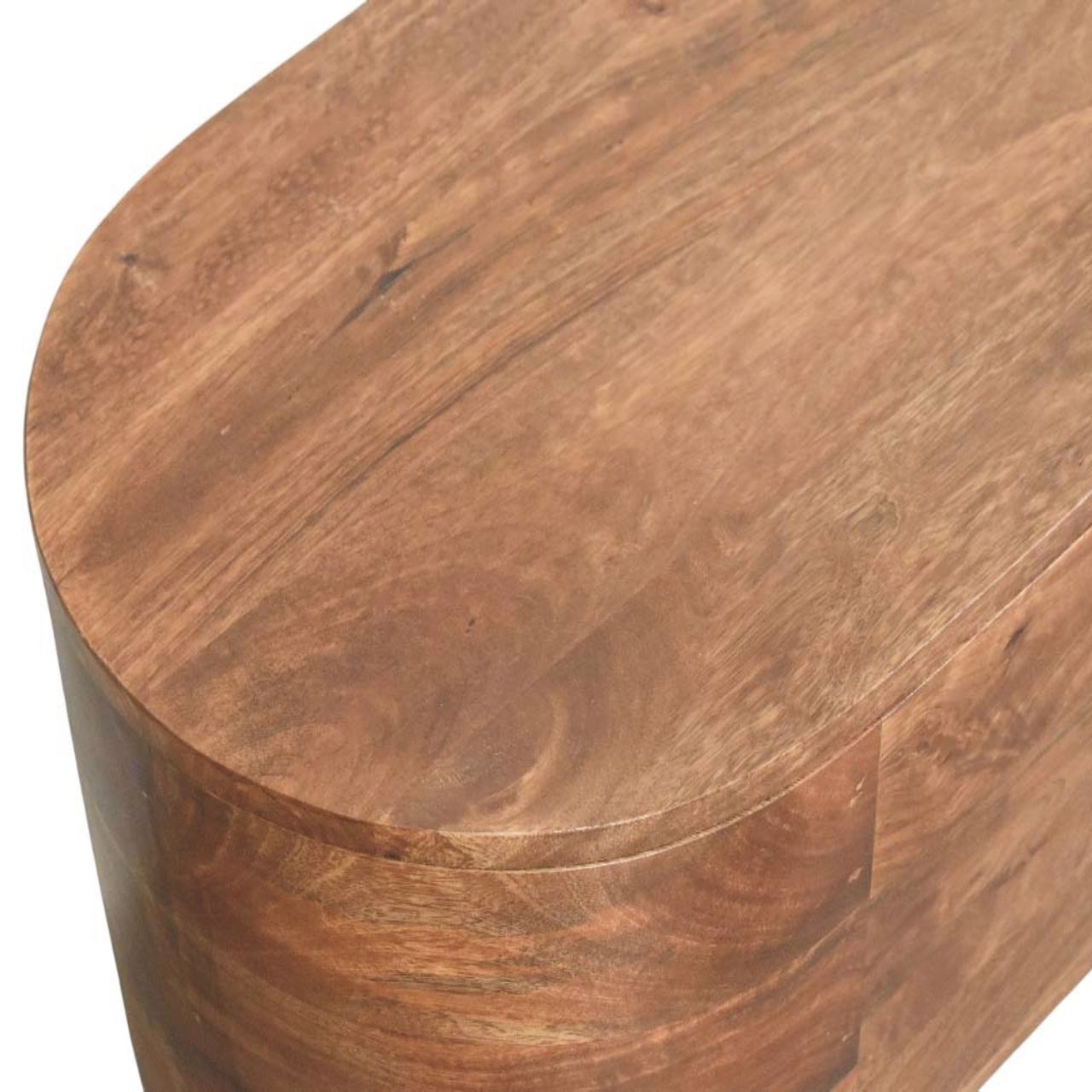 Solid Mango Wood Roasted Finished Almond Curva Storage Trunk - Image 4
