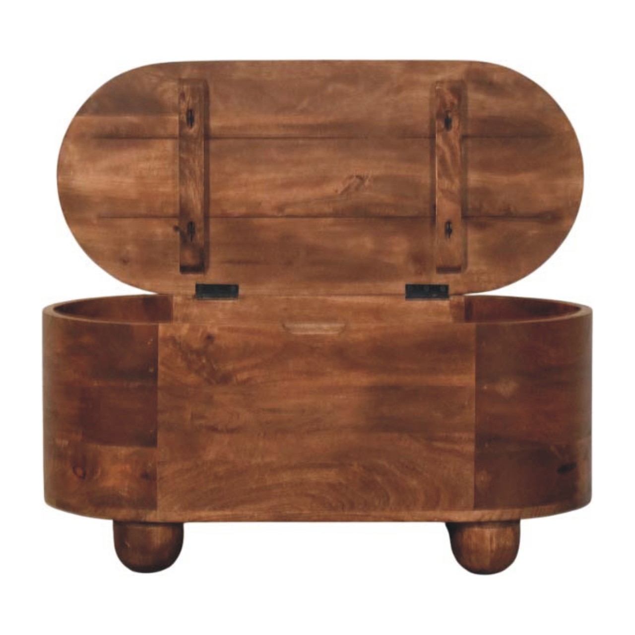 Solid Mango Wood Roasted Finished Almond Curva Storage Trunk - Image 5