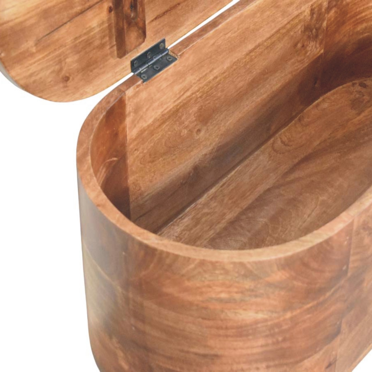 Solid Mango Wood Roasted Finished Almond Curva Storage Trunk - Image 6