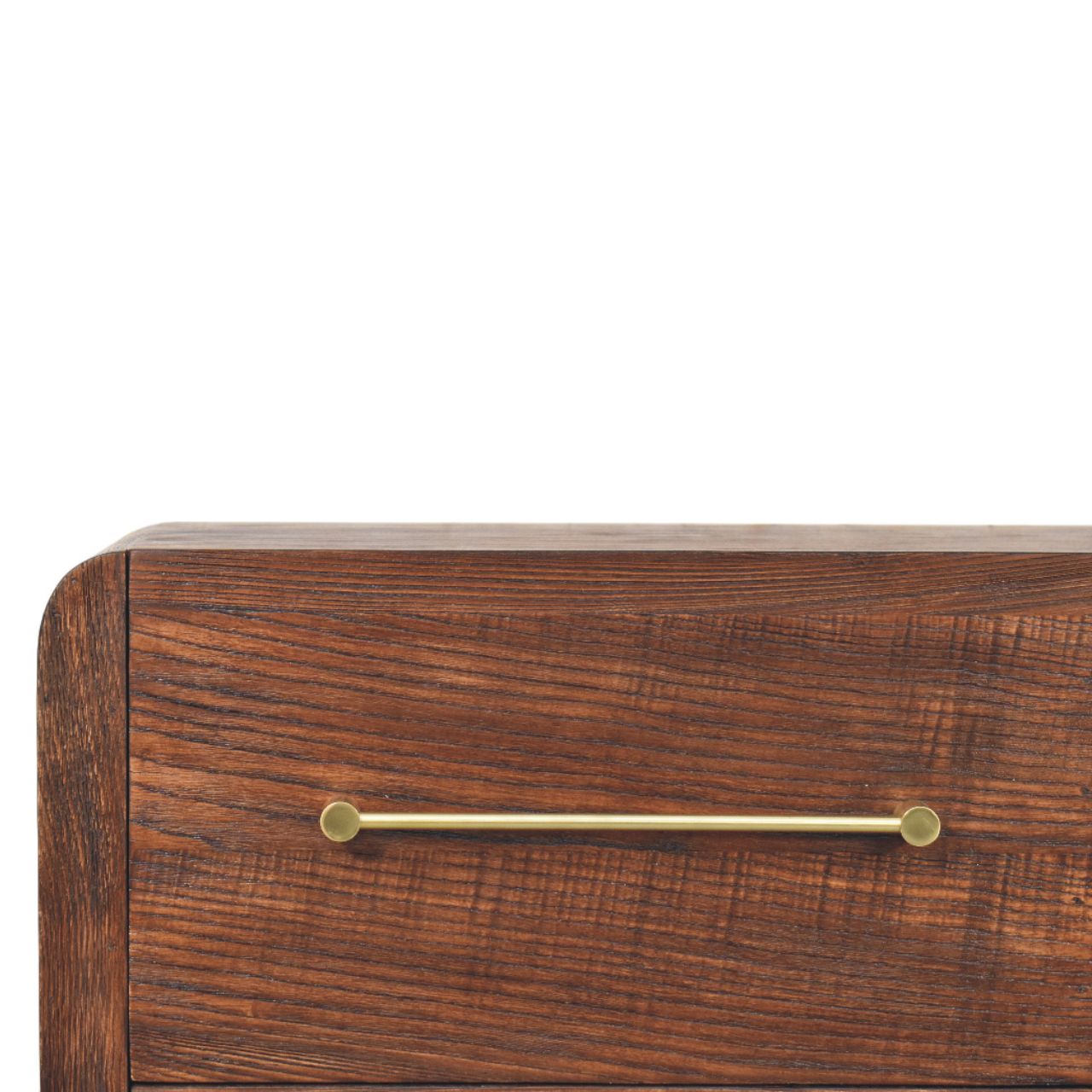 Solid Mango Wood Smoked Oak Finished 4 Drawer Aurelio Chest of Drawers - Image 3