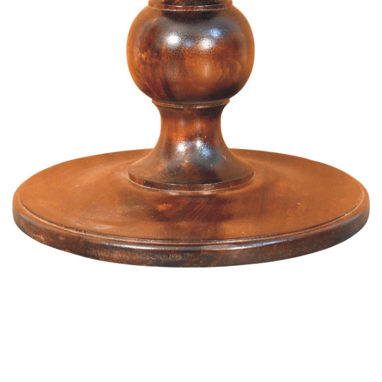 Solid Mango Wood Chestnut Finished Bellmont Marble-Top Side Table - Image 6