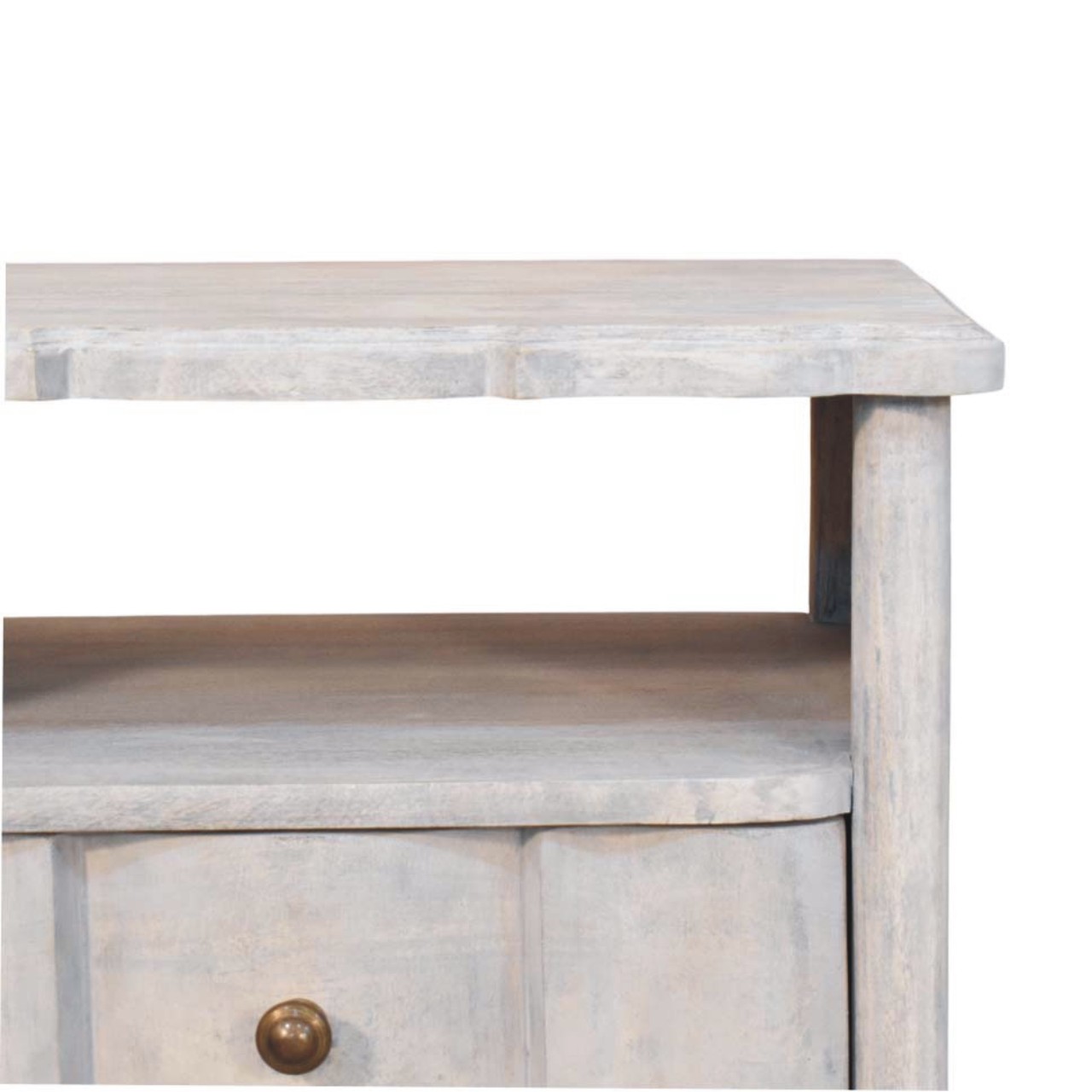 Solid Mango Wood Acid Washed Finished 2 Drawer Lucia Bedside - Image 3
