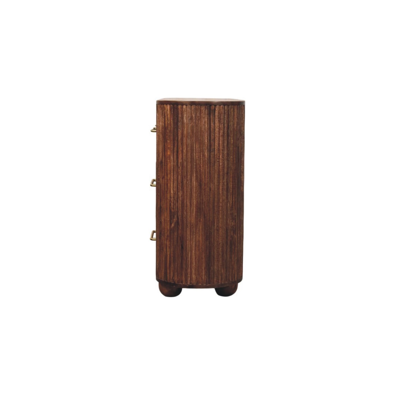 Solid Mango Wood Roasted Almond Finished 6 Drawer Ridgefront Chest - Image 7