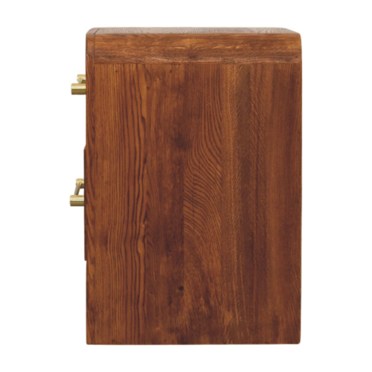 Solid Mango Wood Tiger Oak Finished Aurelio 2 Drawer Bedside - Image 7