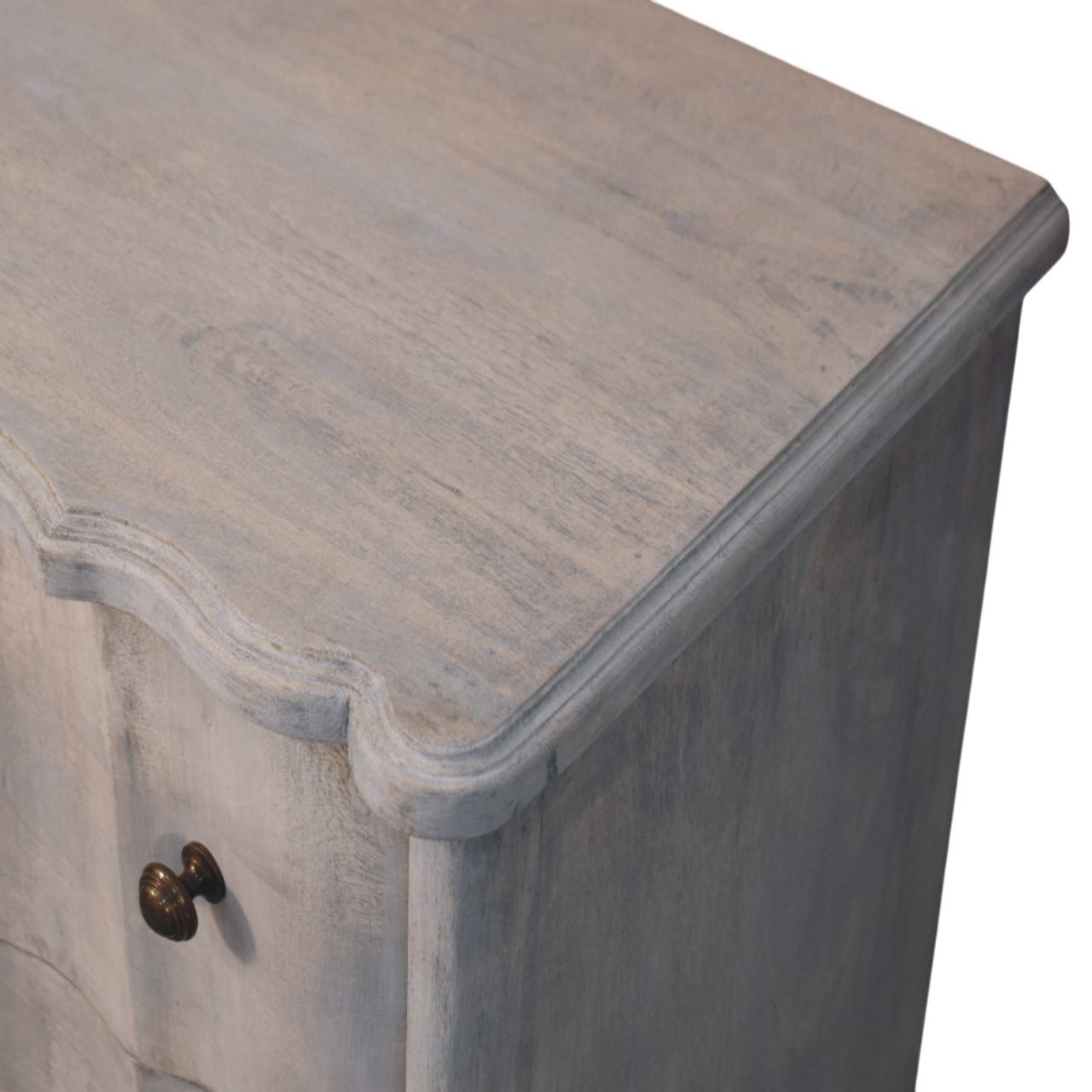 Solid Mango Wood Acid Washed 3 Drawer Lume Panel Chest - Image 3