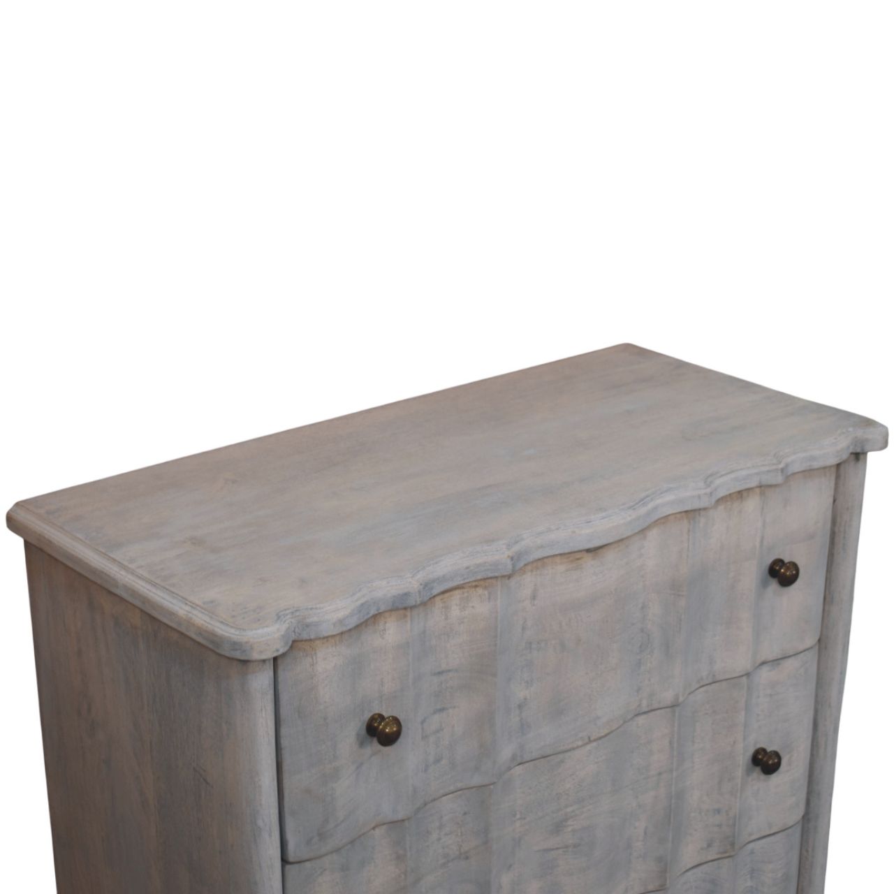 Solid Mango Wood Acid Washed 3 Drawer Lume Panel Chest - Image 4