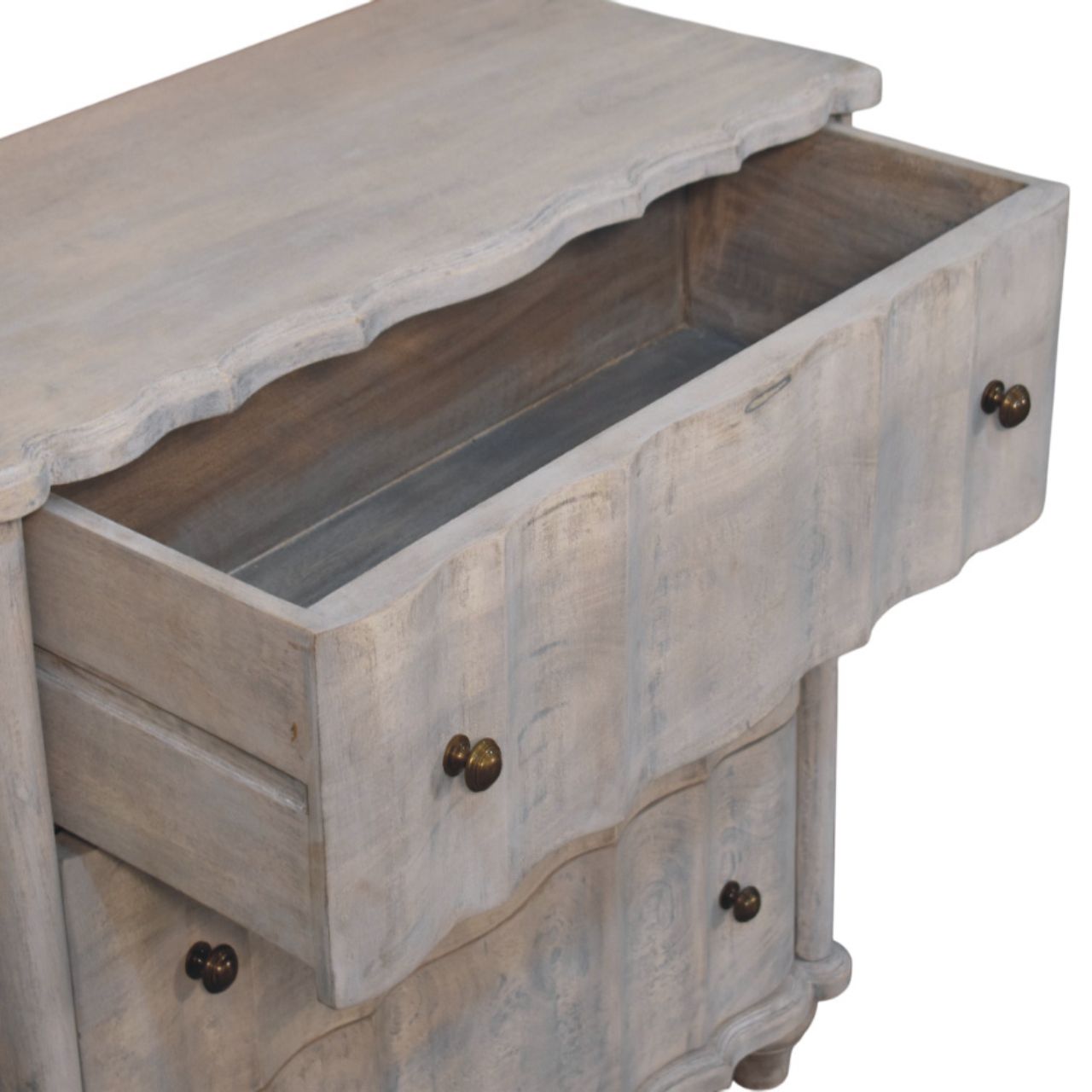 Solid Mango Wood Acid Washed 3 Drawer Lume Panel Chest - Image 5