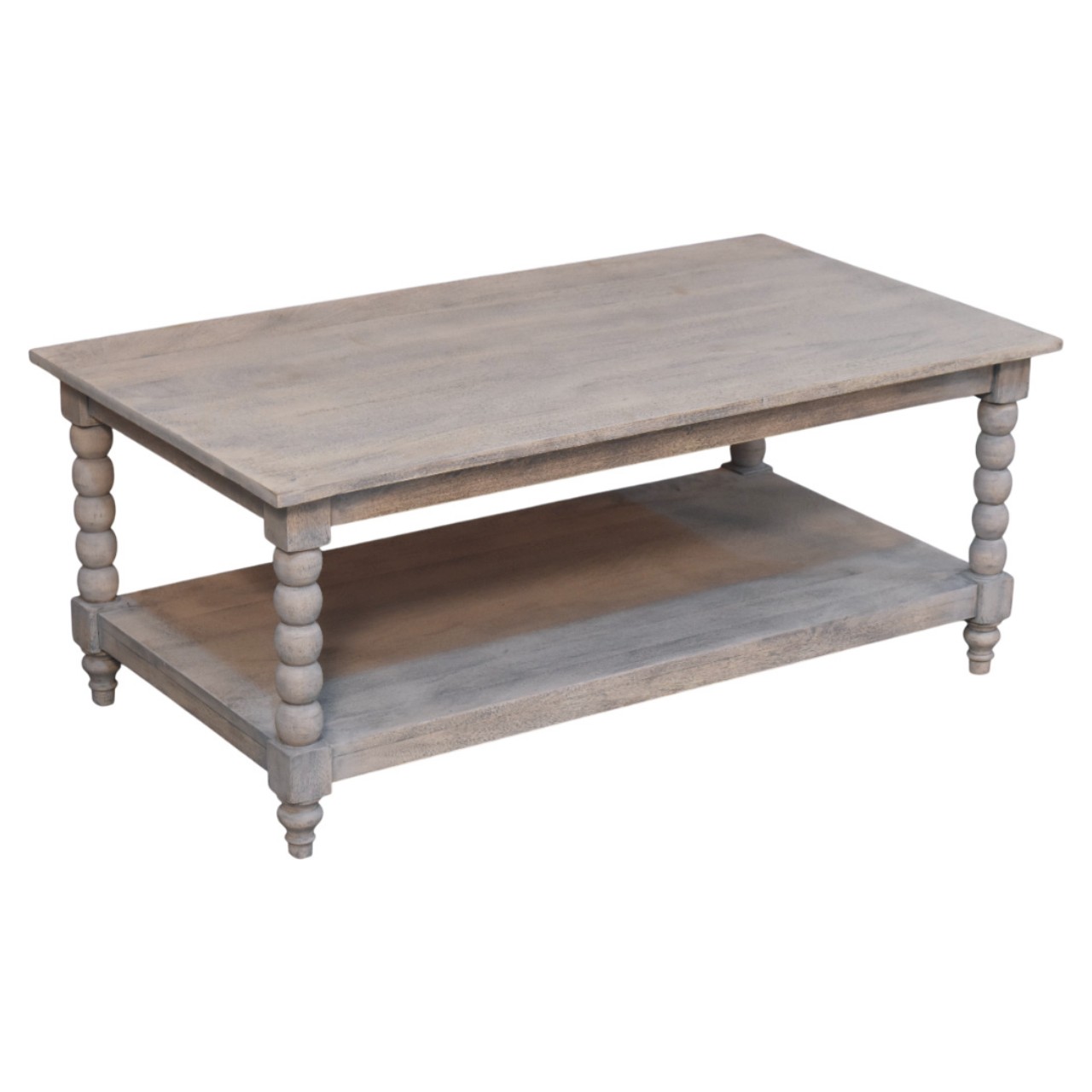 Solid Mango Wood Acid Washed Ellsworth Spindle Legs Coffee Table - Image 8
