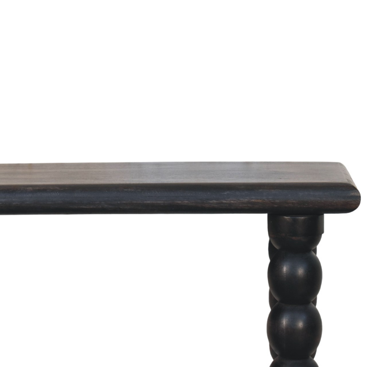 Solid Mango Wood Carbon Ash Finished Spindle Legs Linear Console - Image 4