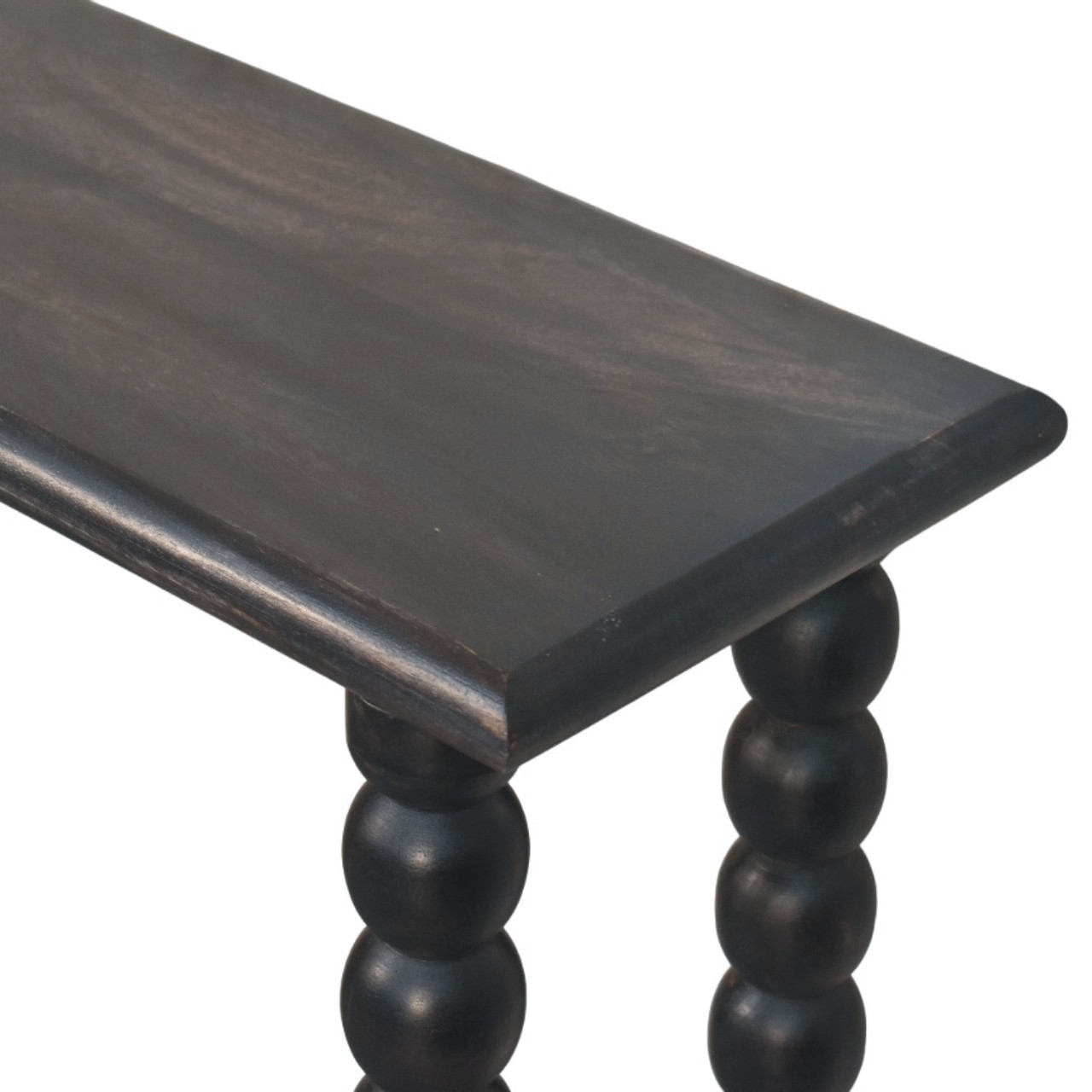 Solid Mango Wood Carbon Ash Finished Spindle Legs Linear Console - Image 5