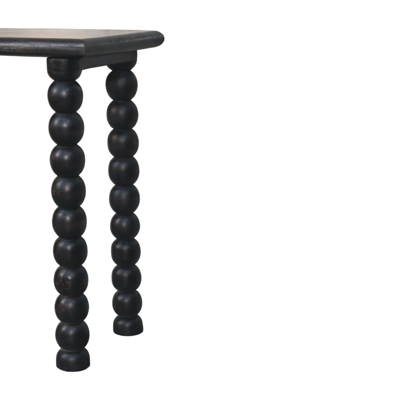 Solid Mango Wood Carbon Ash Finished Spindle Legs Linear Console - Image 6