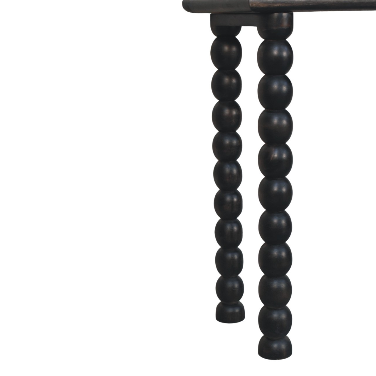 Solid Mango Wood Carbon Ash Finished Spindle Legs Linear Console - Image 7