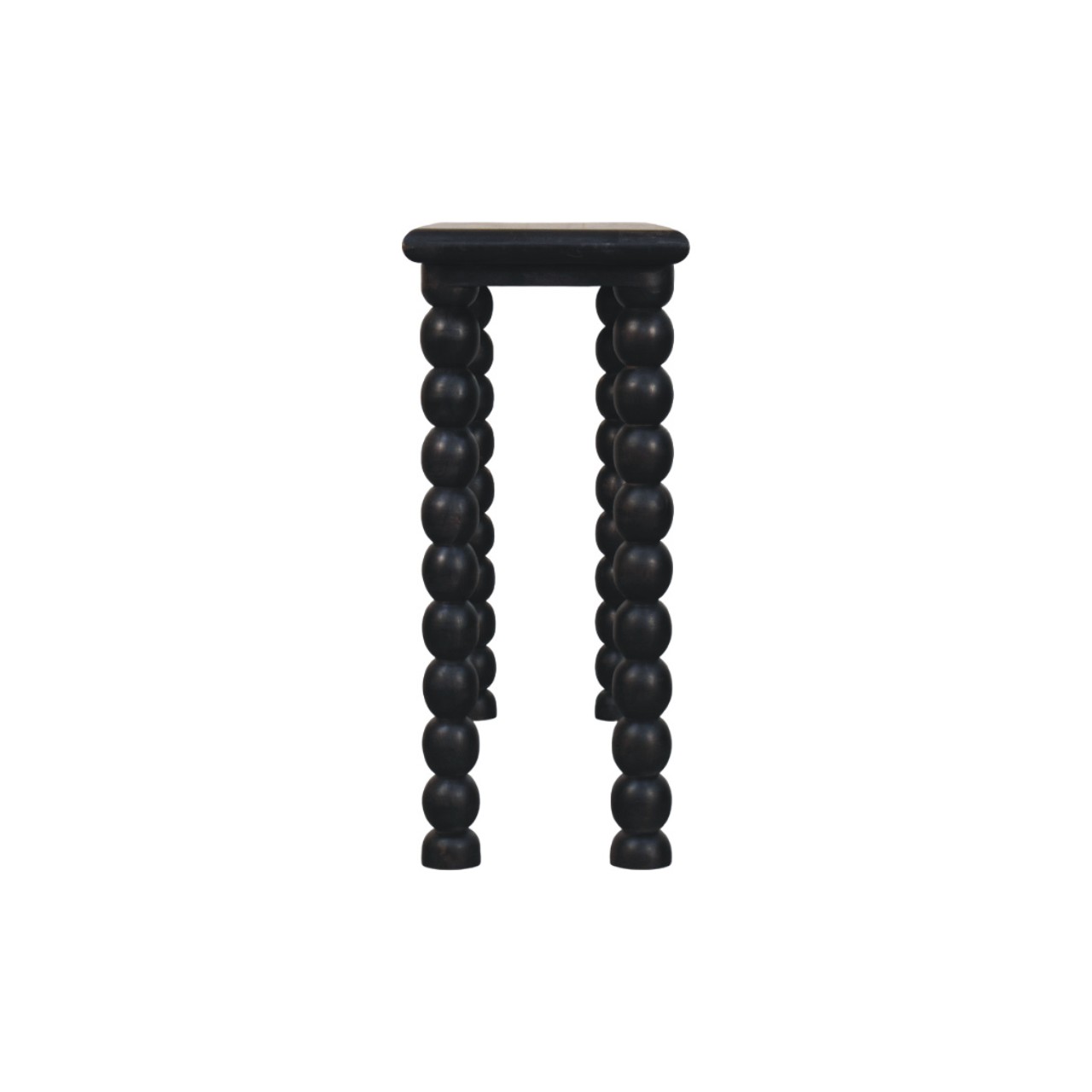 Solid Mango Wood Carbon Ash Finished Spindle Legs Linear Console - Image 8