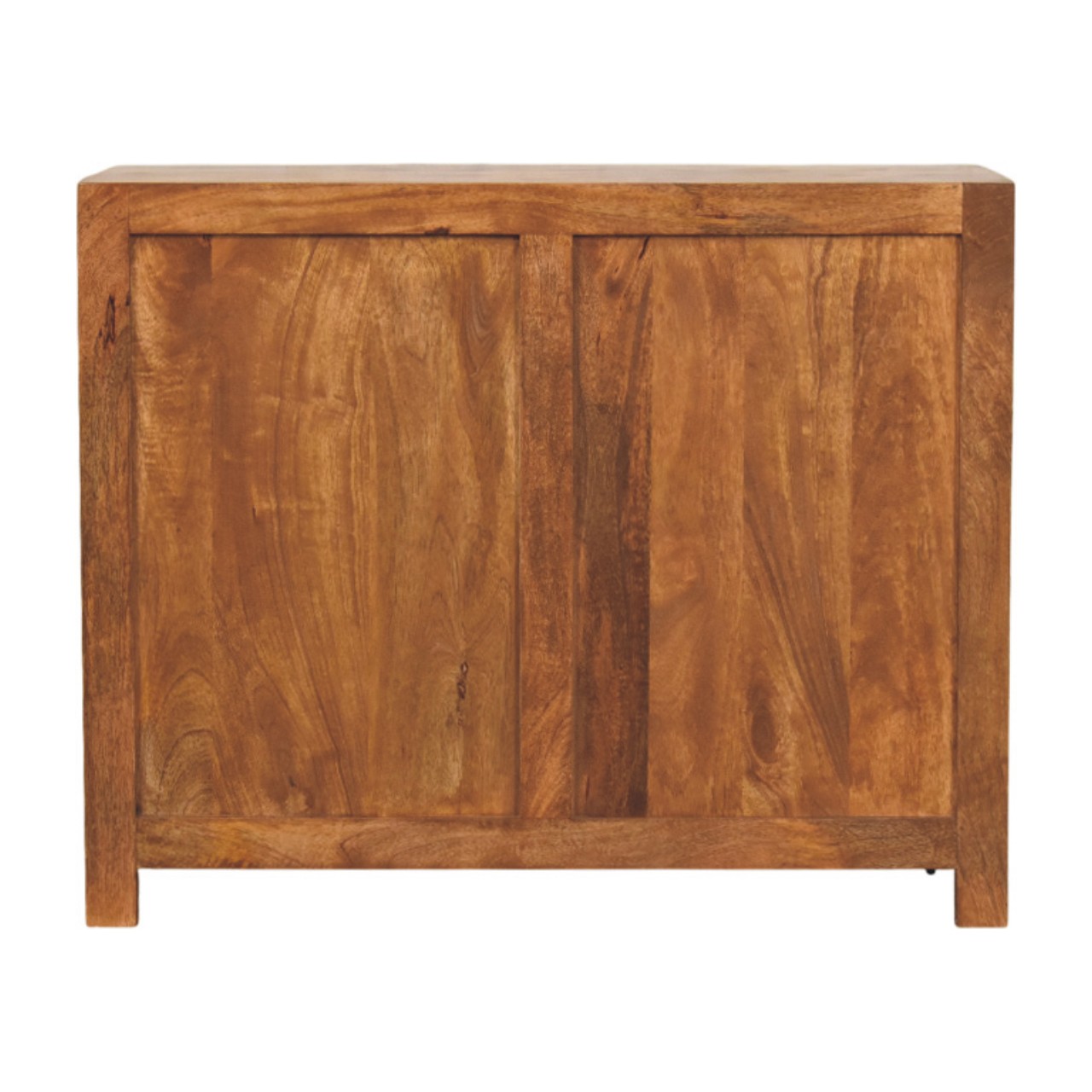Solid Mango Wood Amber Oak Finished 2 Drawer Wavefront Cabinet - Image 10