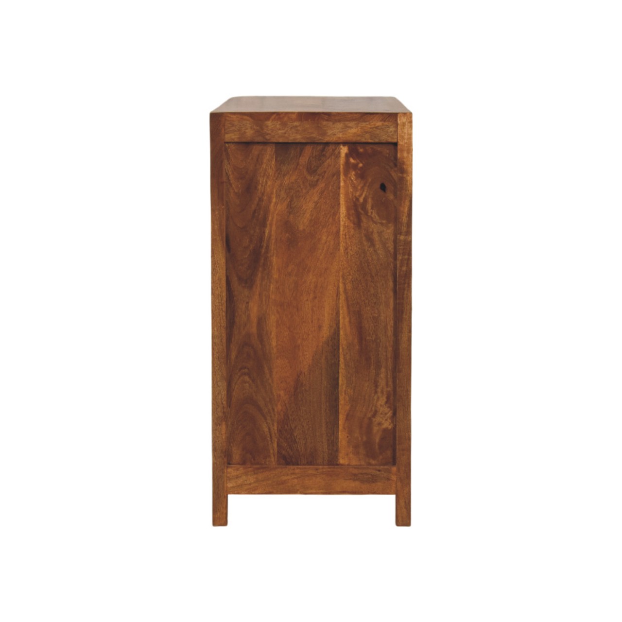 Solid Mango Wood Amber Oak Finished 2 Drawer Wavefront Cabinet - Image 8
