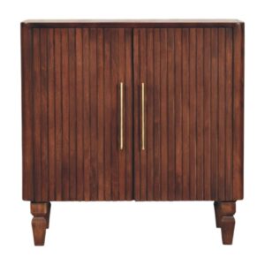 Solid Mango Wood Wine Wood Finished 2 Door Cavallo Cabinet