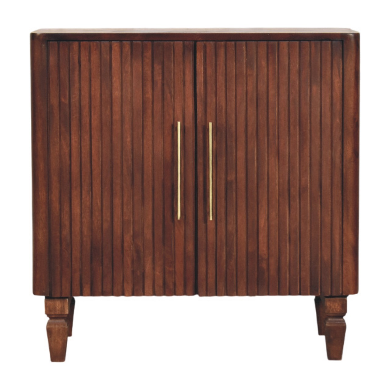 Solid Mango Wood Wine Wood Finished 2 Door Cavallo Cabinet