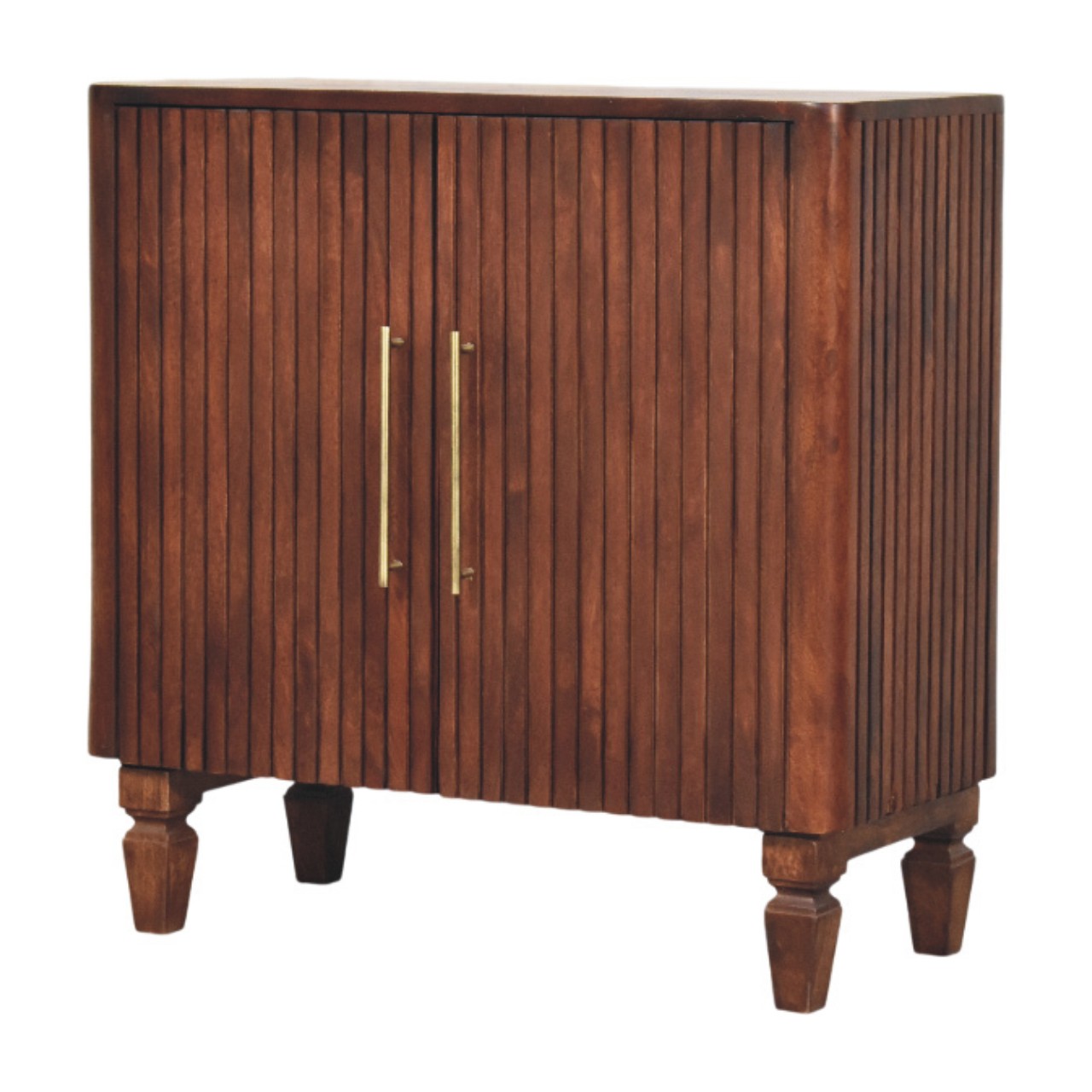 Solid Mango Wood Wine Wood Finished 2 Door Cavallo Cabinet - Image 2