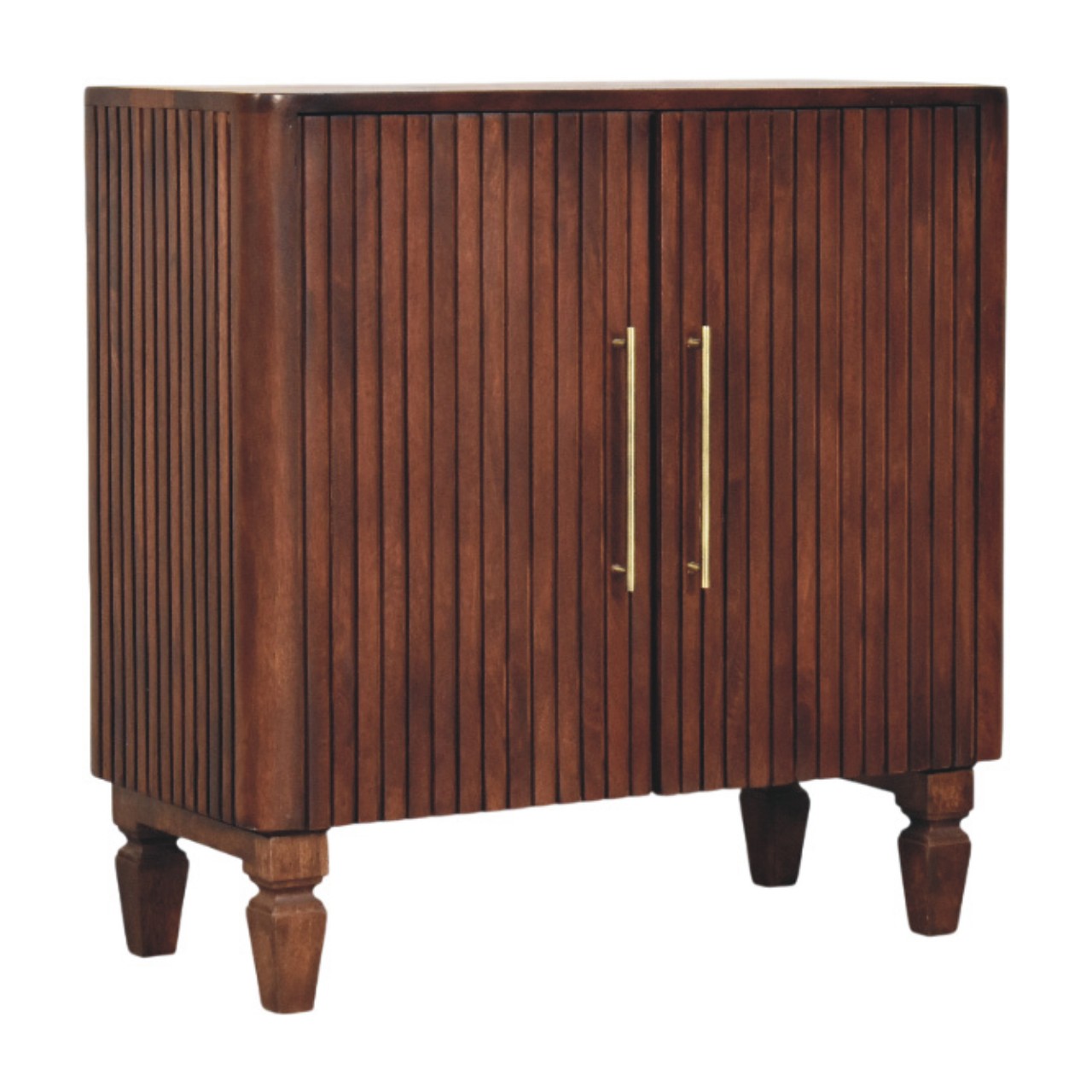 Solid Mango Wood Wine Wood Finished 2 Door Cavallo Cabinet - Image 3