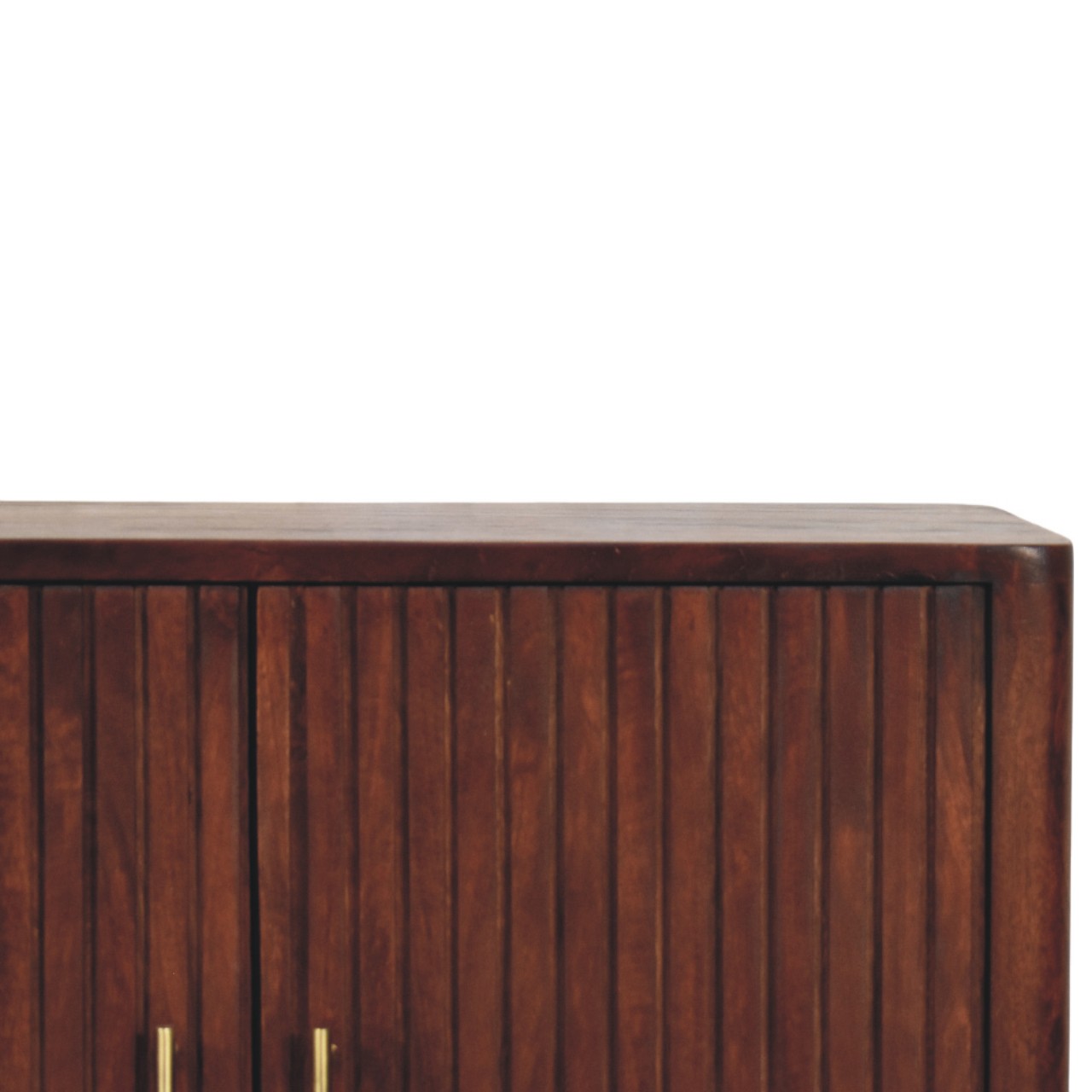 Solid Mango Wood Wine Wood Finished 2 Door Cavallo Cabinet - Image 4