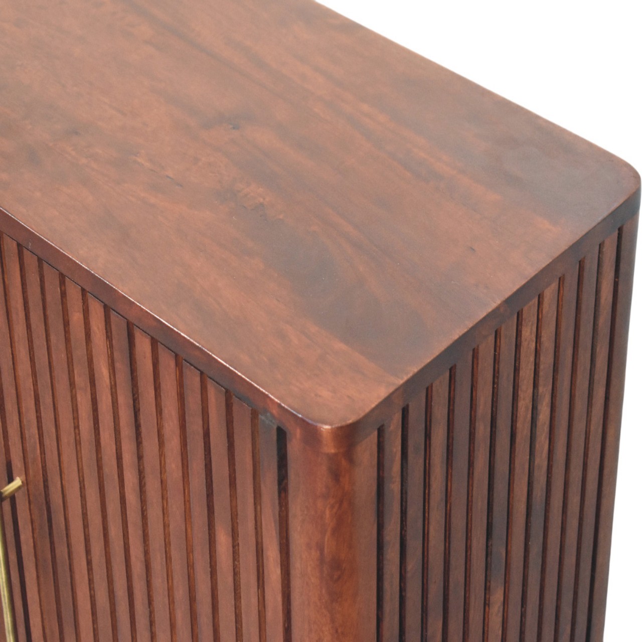 Solid Mango Wood Wine Wood Finished 2 Door Cavallo Cabinet - Image 5